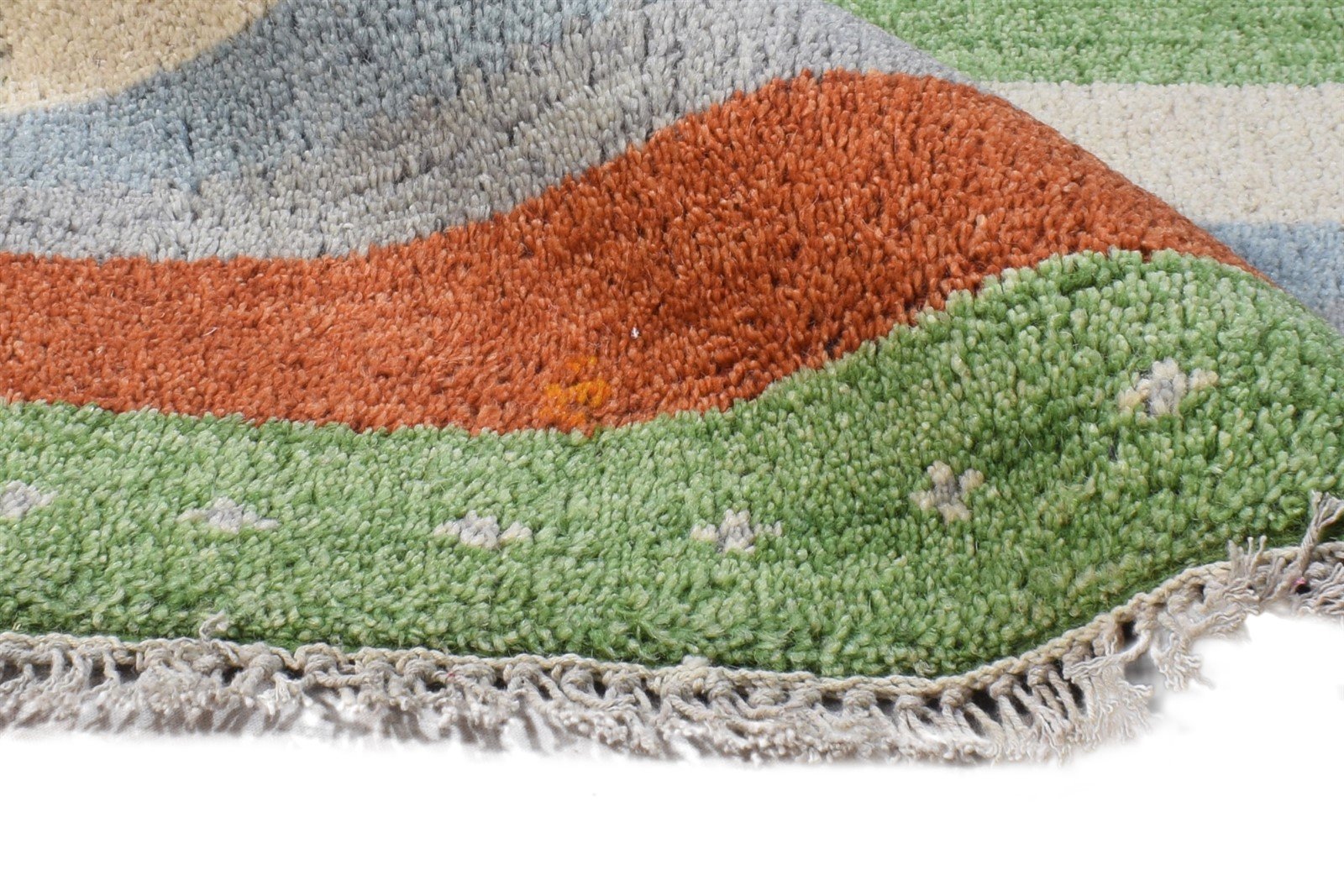 Multi Color Wool Rug 2X3 Southwestern Hand Knotted Gabbeh Striped Small Carpet 7865063407765