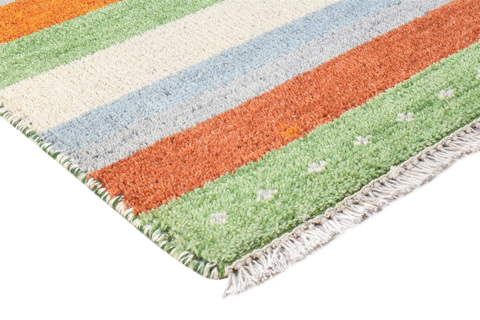 Multi Color Wool Rug 2X3 Southwestern Hand Knotted Gabbeh Striped Small Carpet 7865063407765