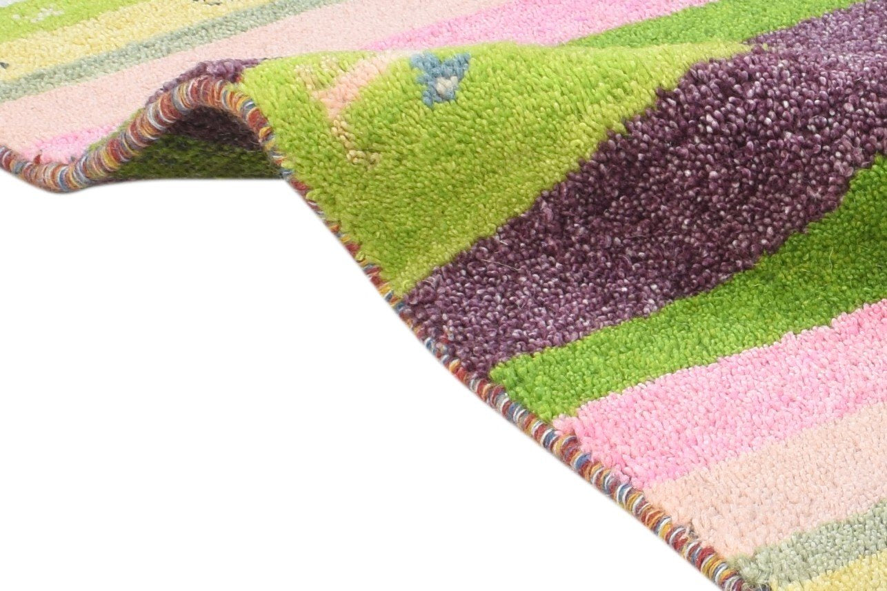 Multi Color Wool Rug 2X3 Tribal Hand Knotted Gabbeh Southwestern Small Carpet 7864510546069