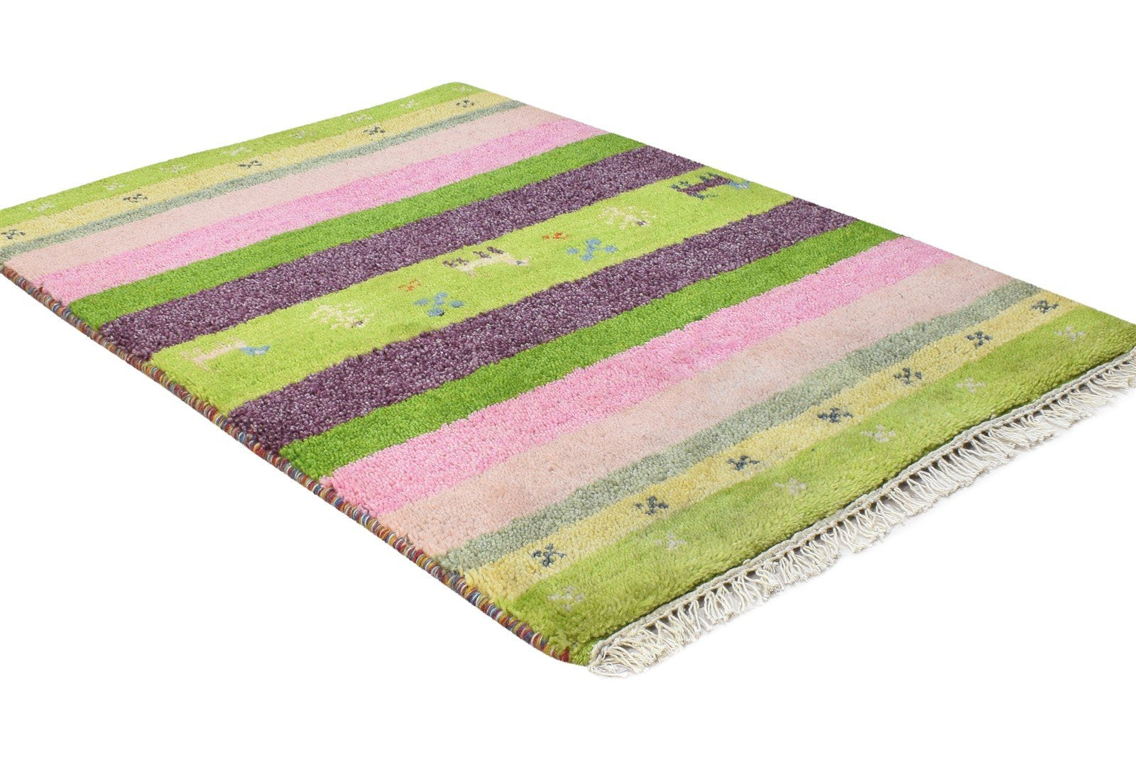 Multi Color Wool Rug 2X3 Tribal Hand Knotted Gabbeh Southwestern Small Carpet 7864510546069