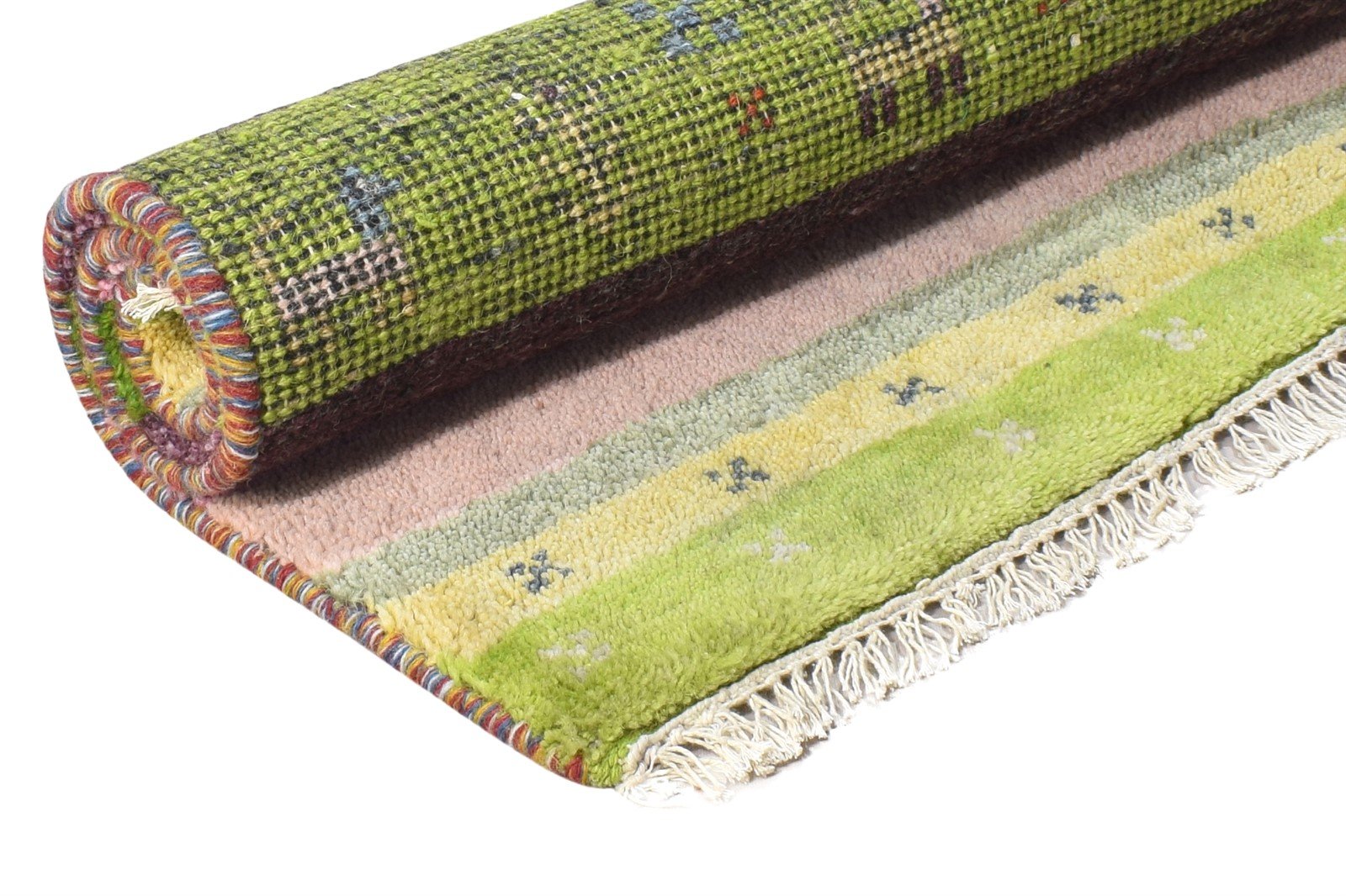 Multi Color Wool Rug 2X3 Tribal Hand Knotted Gabbeh Southwestern Small Carpet 7864510546069