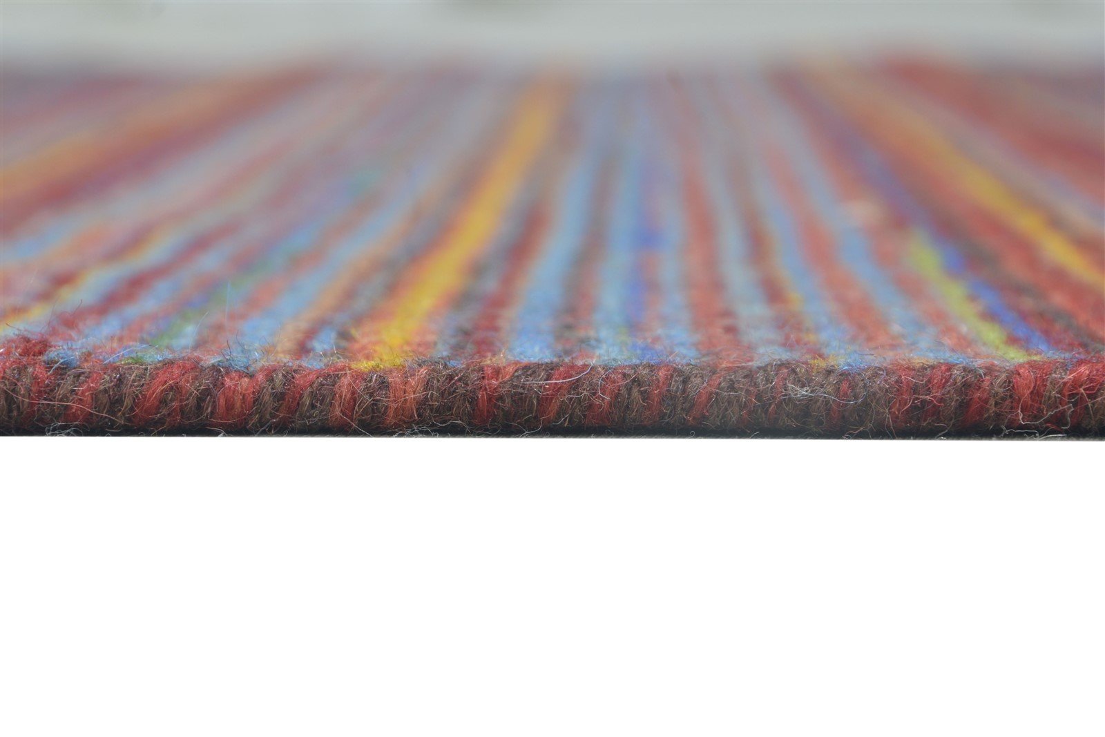 Christan Multi Color Wool Rug 4X6 Modern Handloom Scandinavian Striped 7864153440405