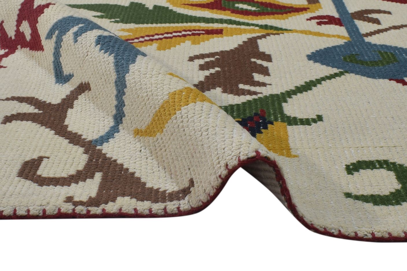 Anet Multi Color Wool Rug 5' X 6' Modern Hand Knotted French Floral 7864874139797
