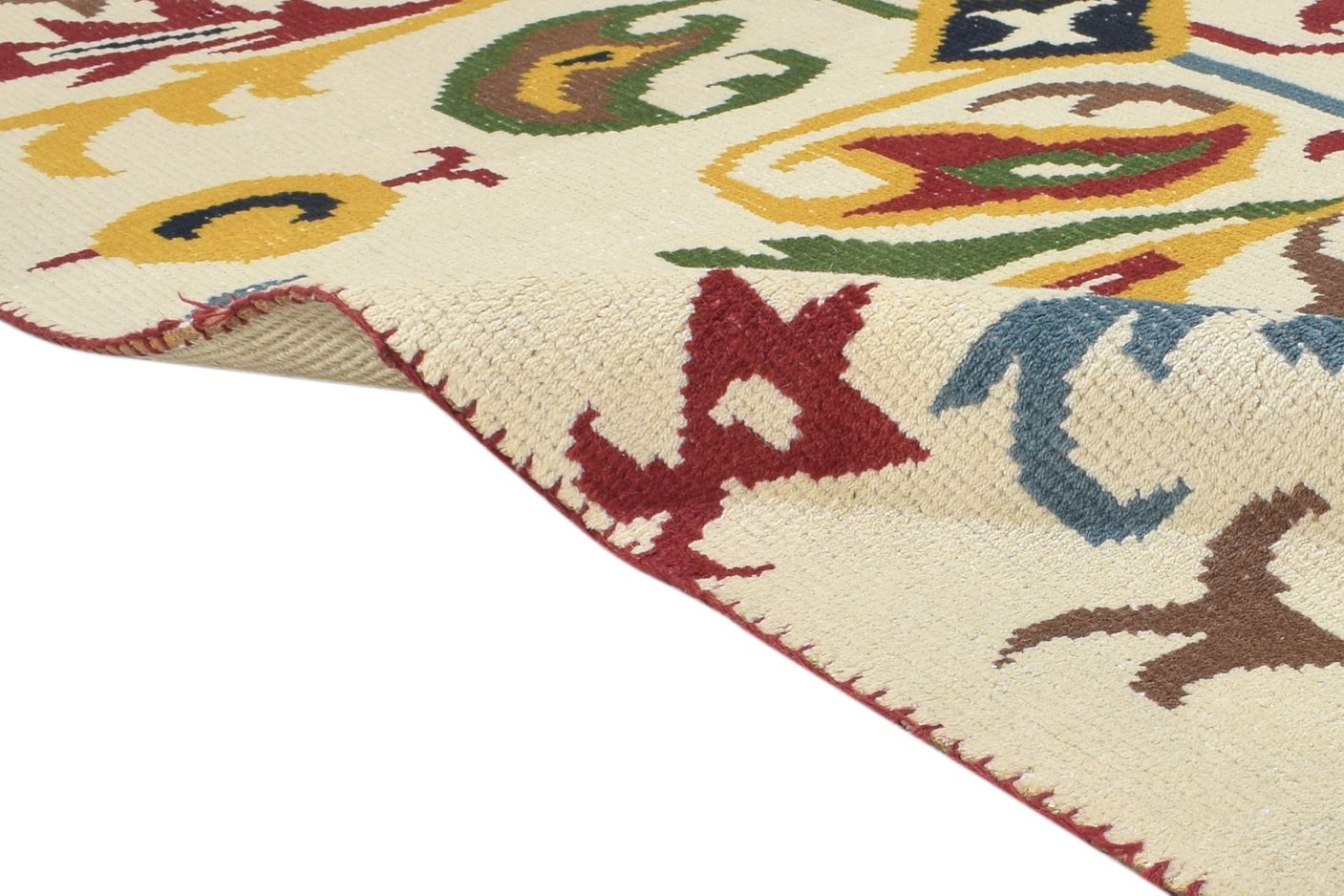 Anet Multi Color Wool Rug 5' X 6' Modern Hand Knotted French Floral 7864874139797