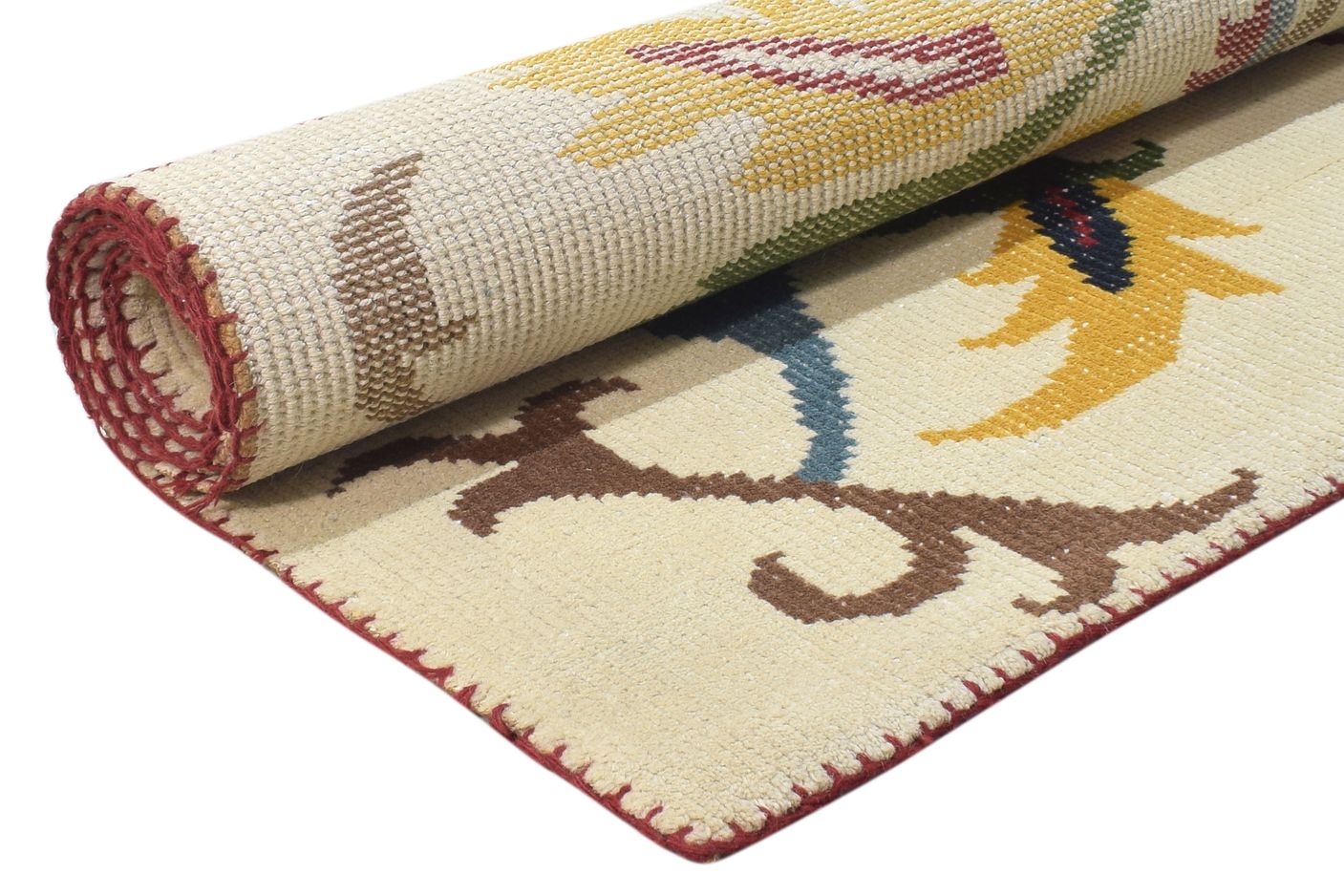 Anet Multi Color Wool Rug 5' X 6' Modern Hand Knotted French Floral 7864874139797