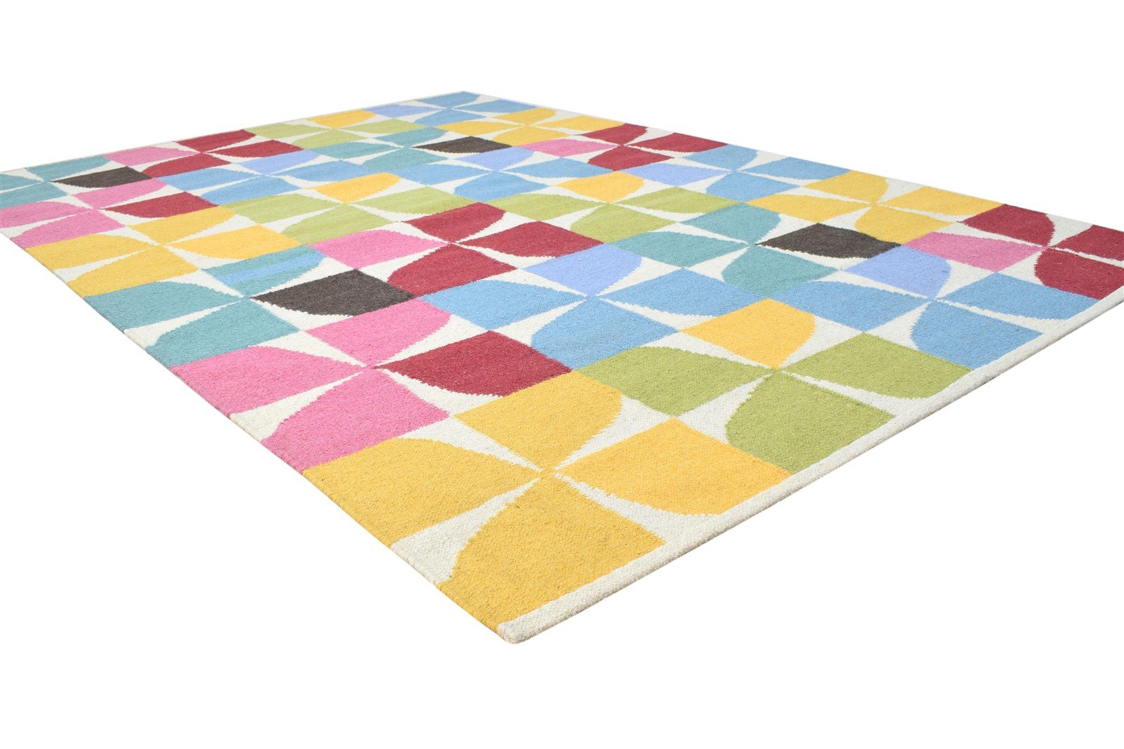 Sande Multi Color Wool Rug 5' X 8' Modern Dhurrie Bohemian Floral 7865049219221