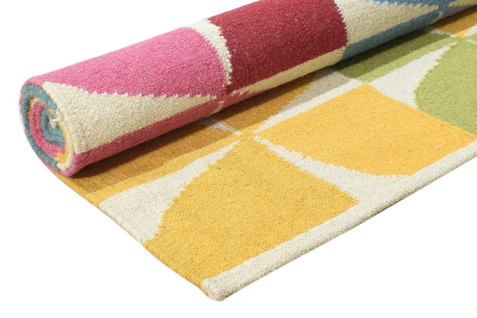 Sande Multi Color Wool Rug 5' X 8' Modern Dhurrie Bohemian Floral 7865049219221