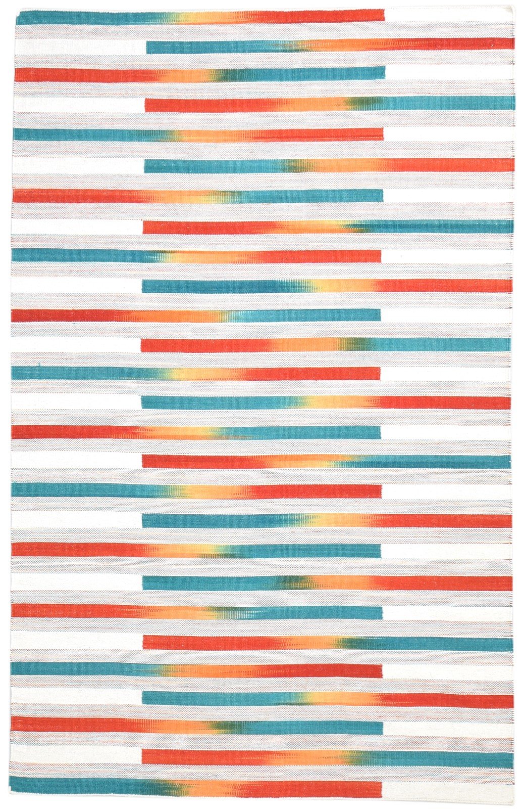 Laural Multi Color Wool Rug 5' X 8' Modern Dhurrie Bohemian Striped 7865004720277