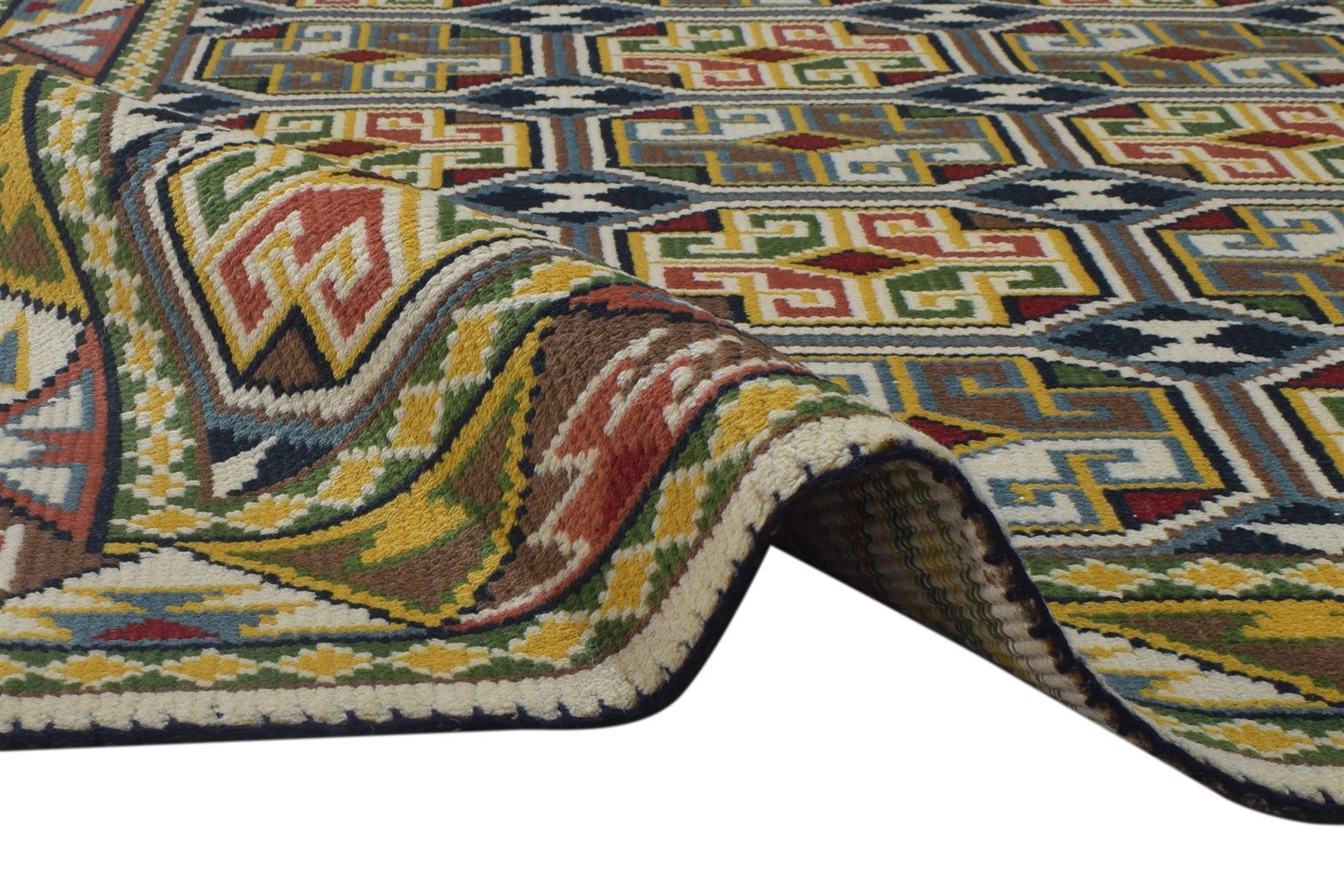 Sabina Multi Color Wool Rug 5X6 Persian Hand Knotted Southwestern Tribal 7864868438165