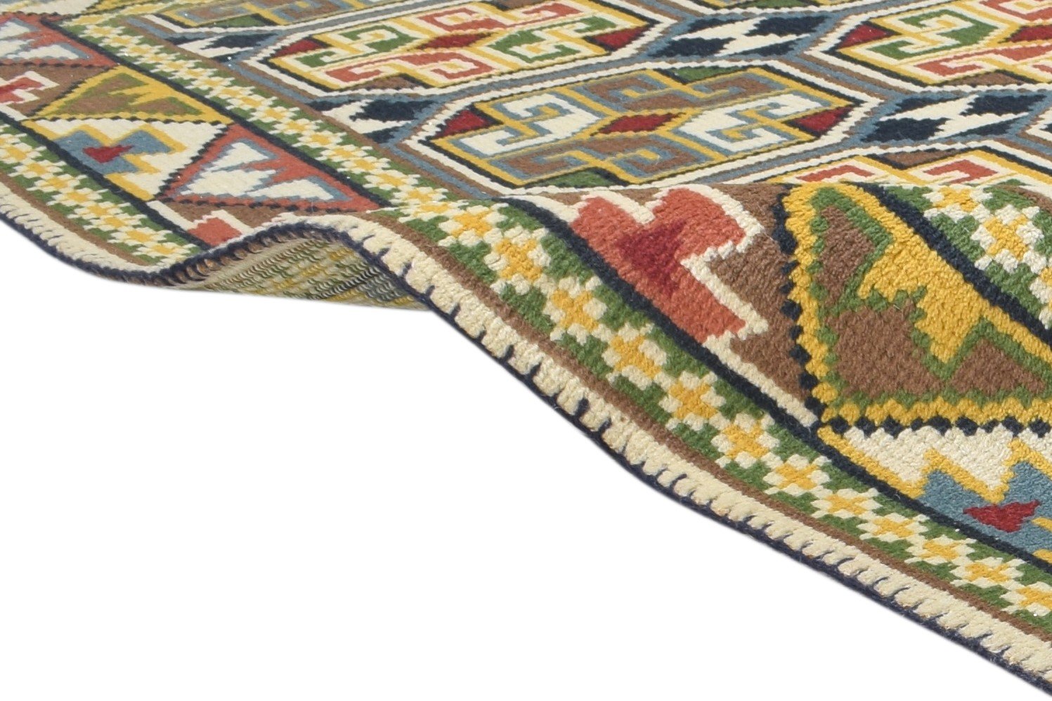 Sabina Multi Color Wool Rug 5X6 Persian Hand Knotted Southwestern Tribal 7864868438165