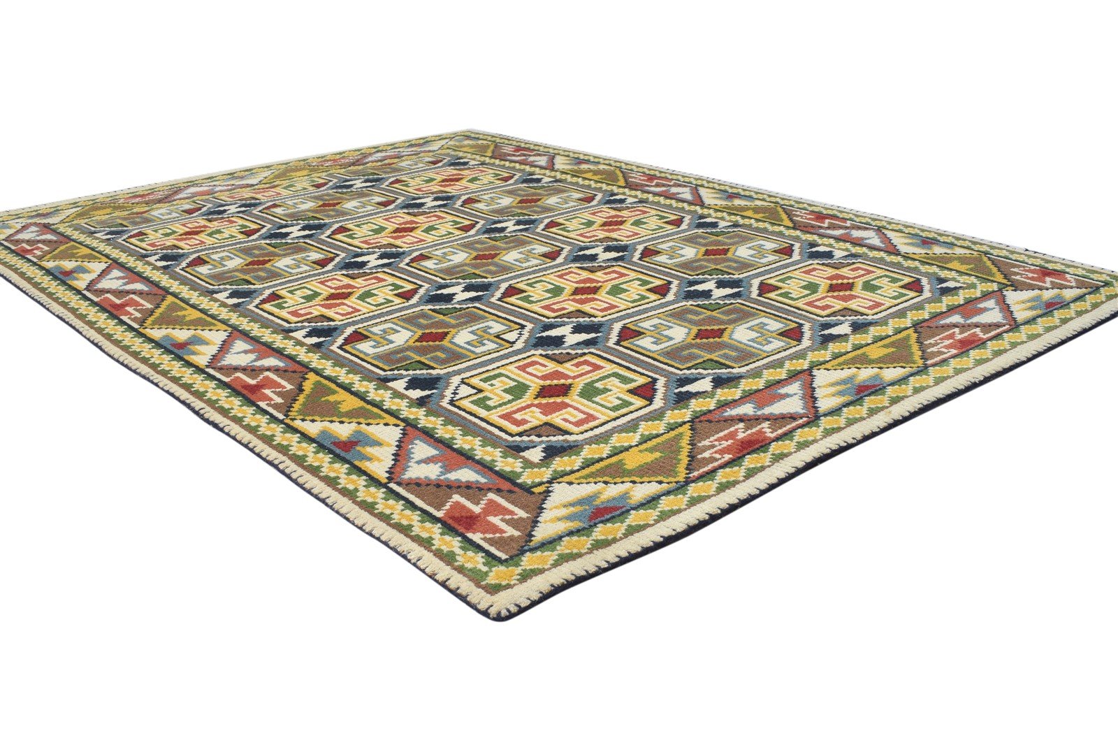 Sabina Multi Color Wool Rug 5X6 Persian Hand Knotted Southwestern Tribal 7864868438165