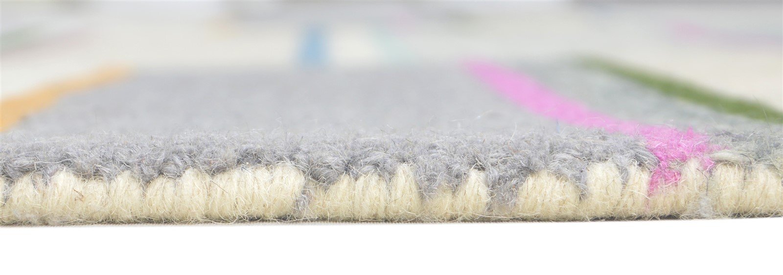 Multi Color Wool Rug 5X8 Modern Hand Tufted Scandinavian Striped Room Size 7860685111445