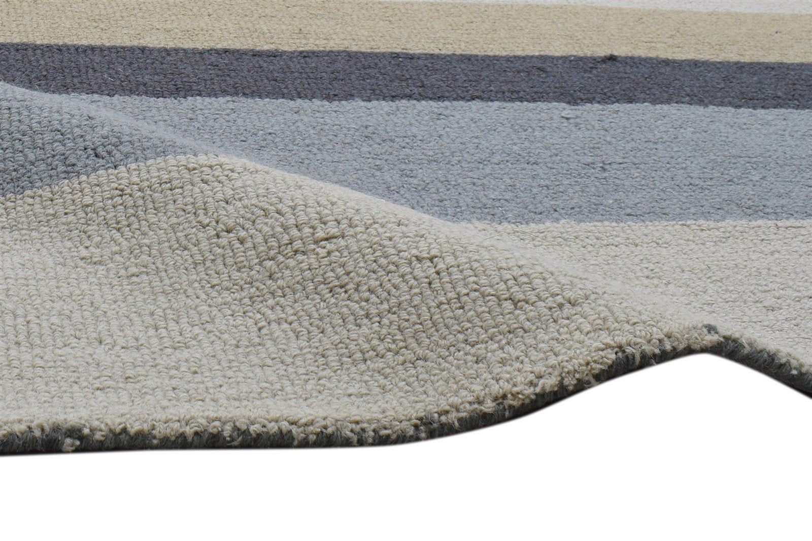 Nert Multi Color Wool Rug 5X8 Modern Hand Tufted Scandinavian Striped 7860707066005