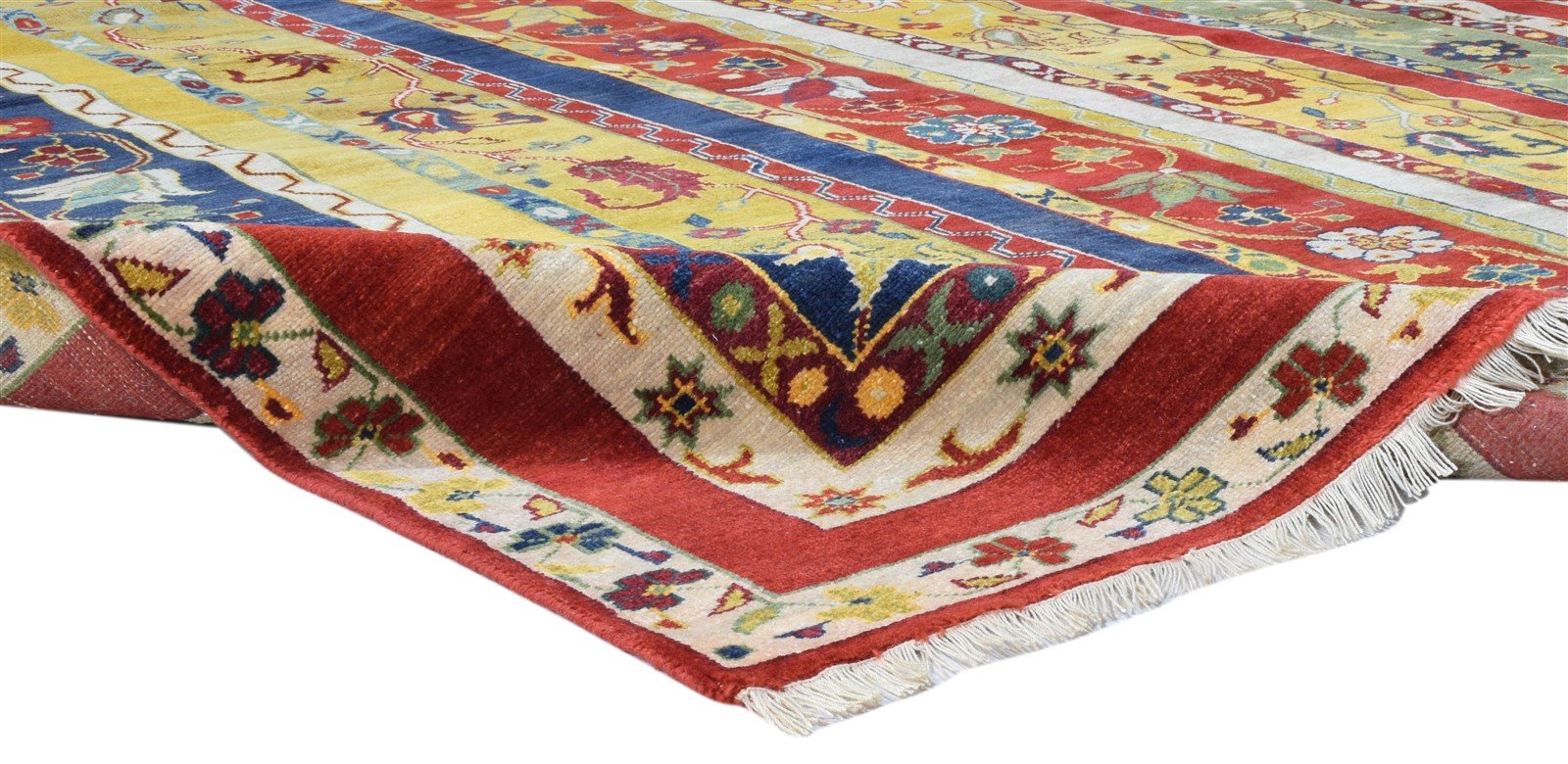 Multi Color Wool Rug 8' X 10' Persian Hand Knotted Turkish Striped Large Carpet 7860675969173