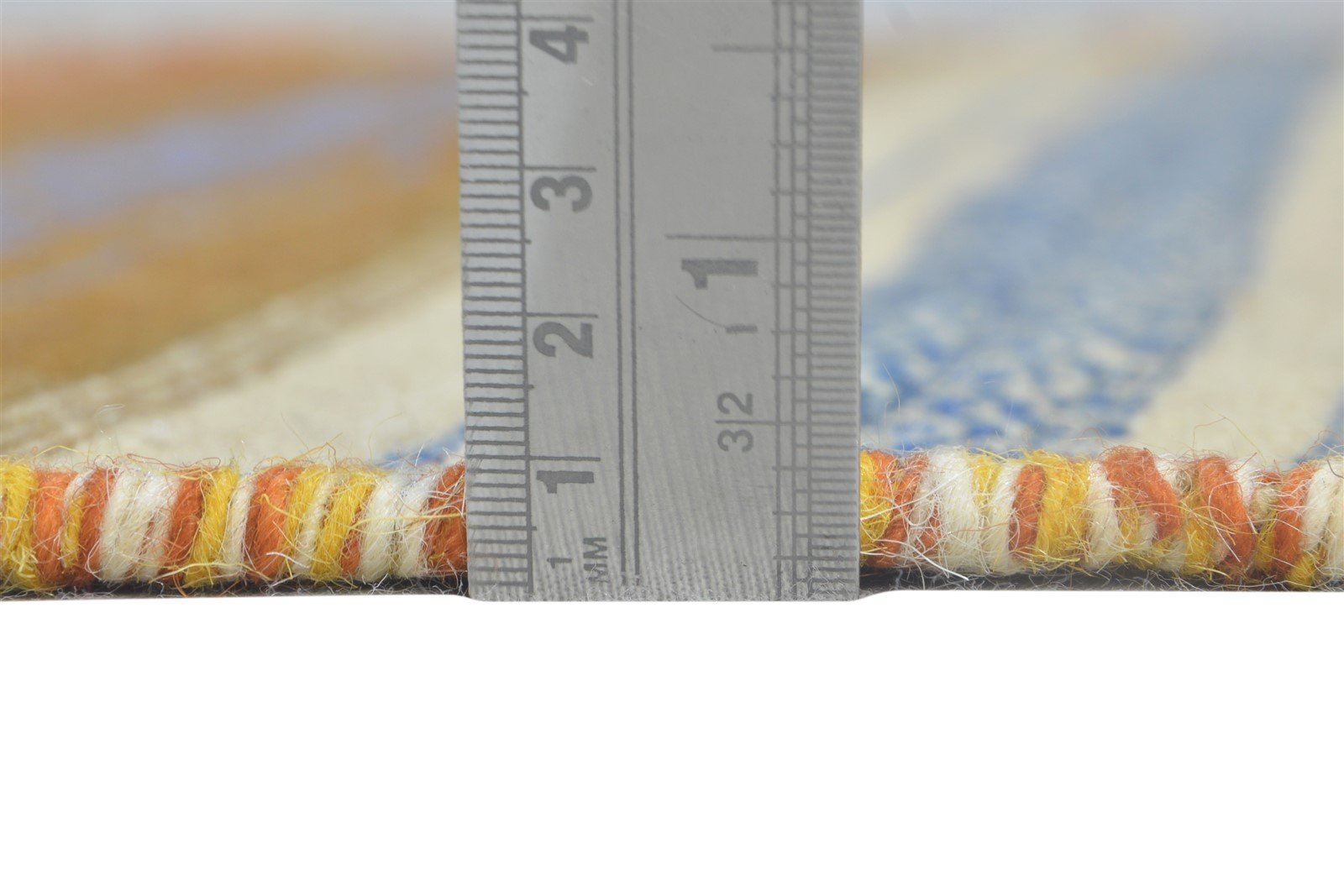 Multi Wool Rug 4' X 6' Modern Dhurrie Scandinavian Striped Room Size Carpet 7864992956565