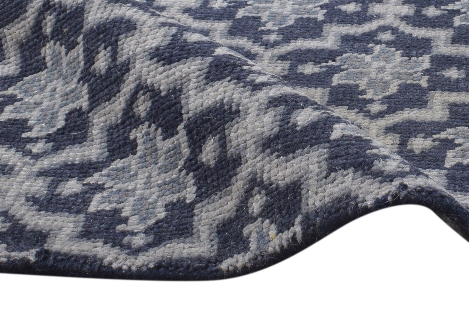Navy Blue Wool Rug 2' X 2' Persian Hand Knotted Bokhara Oriental Small Carpet 7865110790293