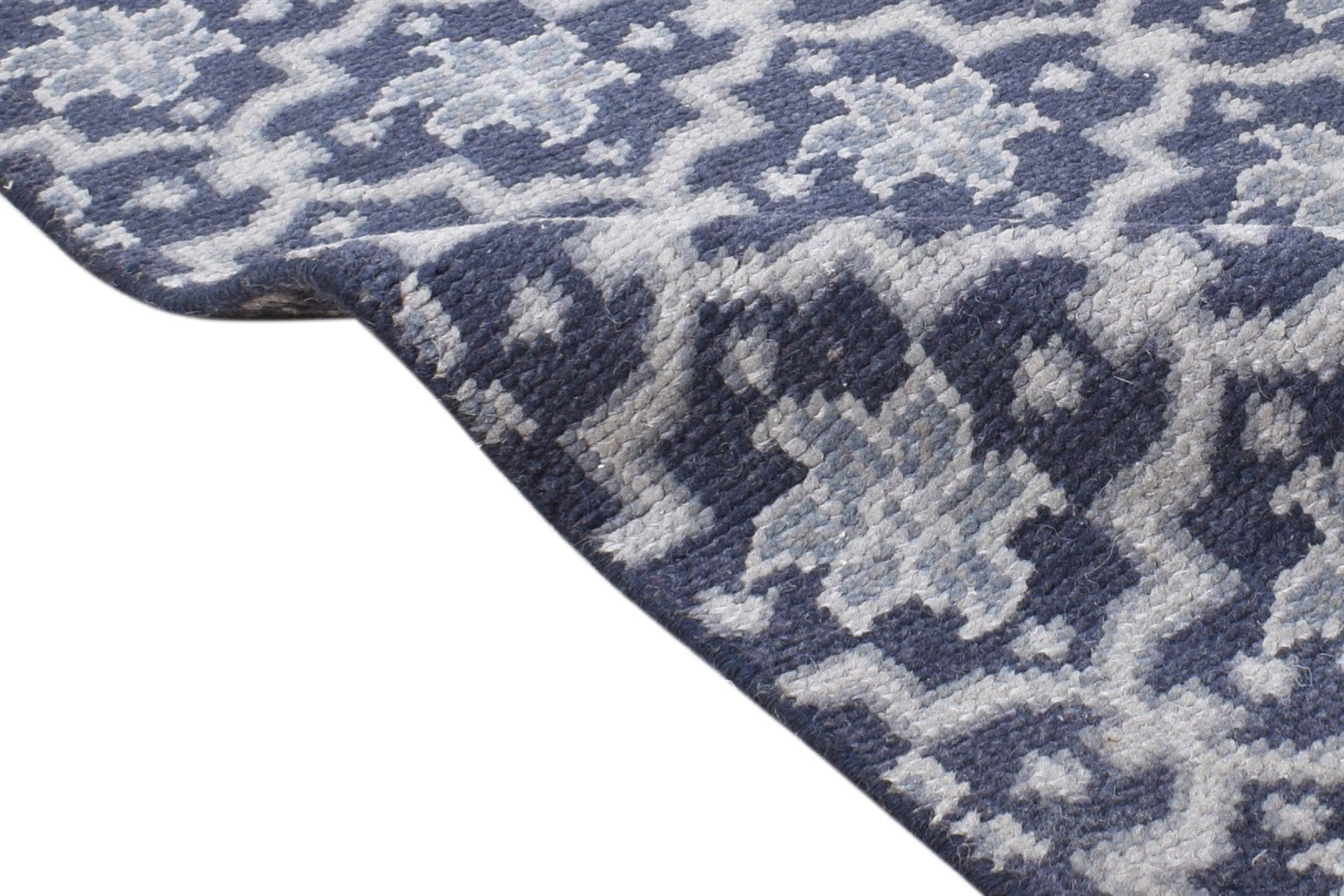 Navy Blue Wool Rug 2' X 2' Persian Hand Knotted Bokhara Oriental Small Carpet 7865110790293
