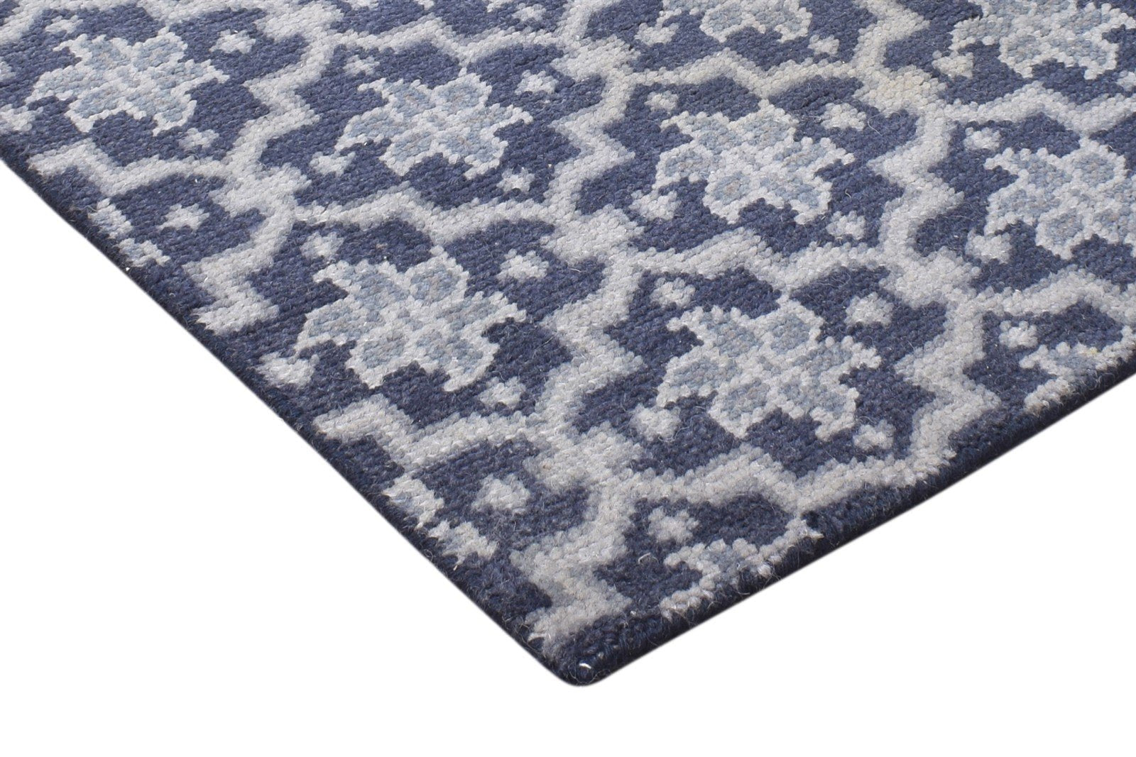 Navy Blue Wool Rug 2' X 2' Persian Hand Knotted Bokhara Oriental Small Carpet 7865110790293