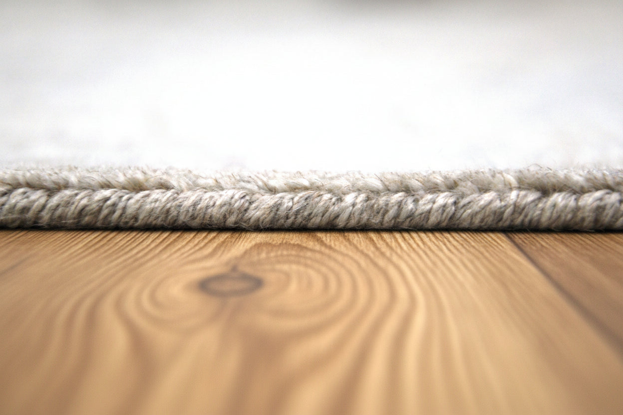 Negrean Handmade Loom Knotted Silk Like Luxury Area Rug – Soft Beige & Mist Blue 9015846502549