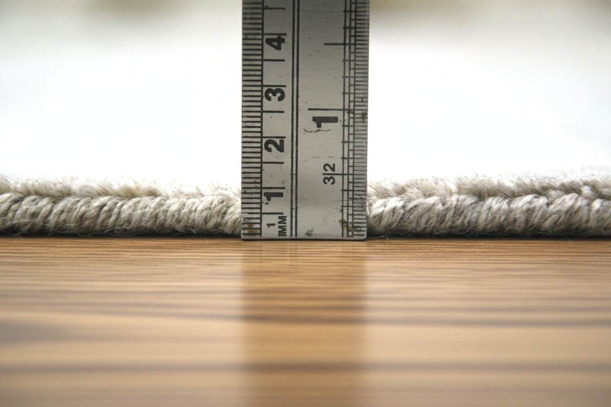 Negrean Handmade Loom Knotted Silk Like Luxury Area Rug – Soft Beige & Mist Blue 9015846502549