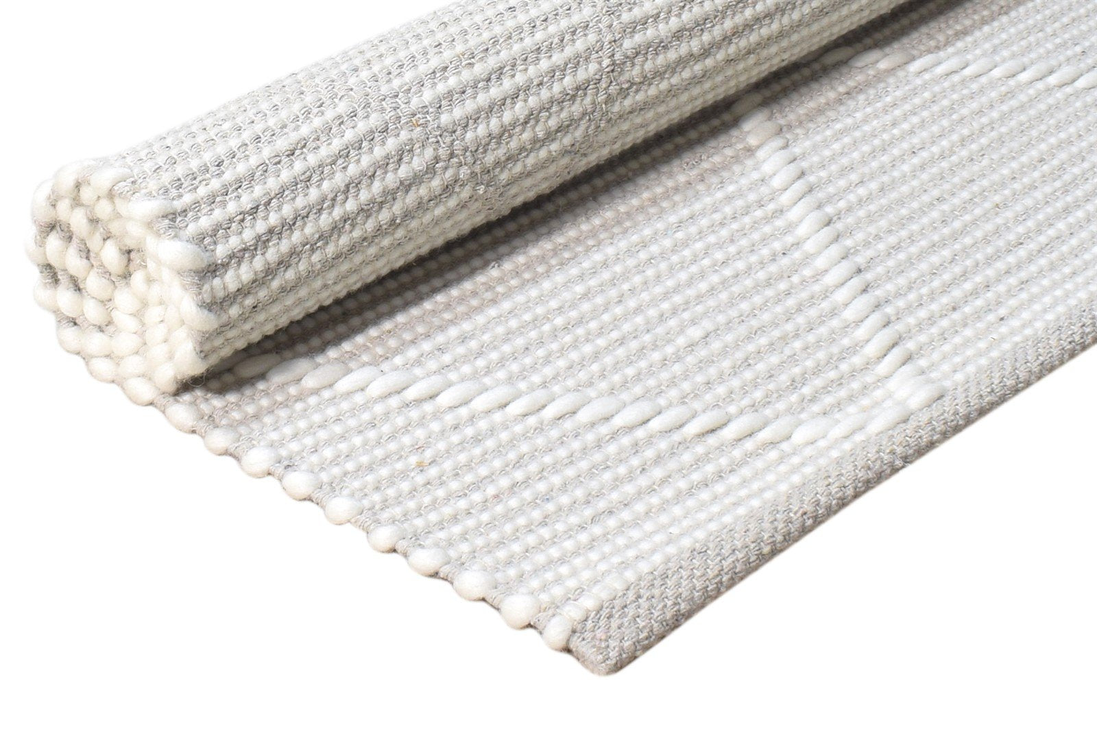 New Zealand Wool Beige Rug 3X4 Modern Hand Woven Scandinavian Geometric Small 7865178947733