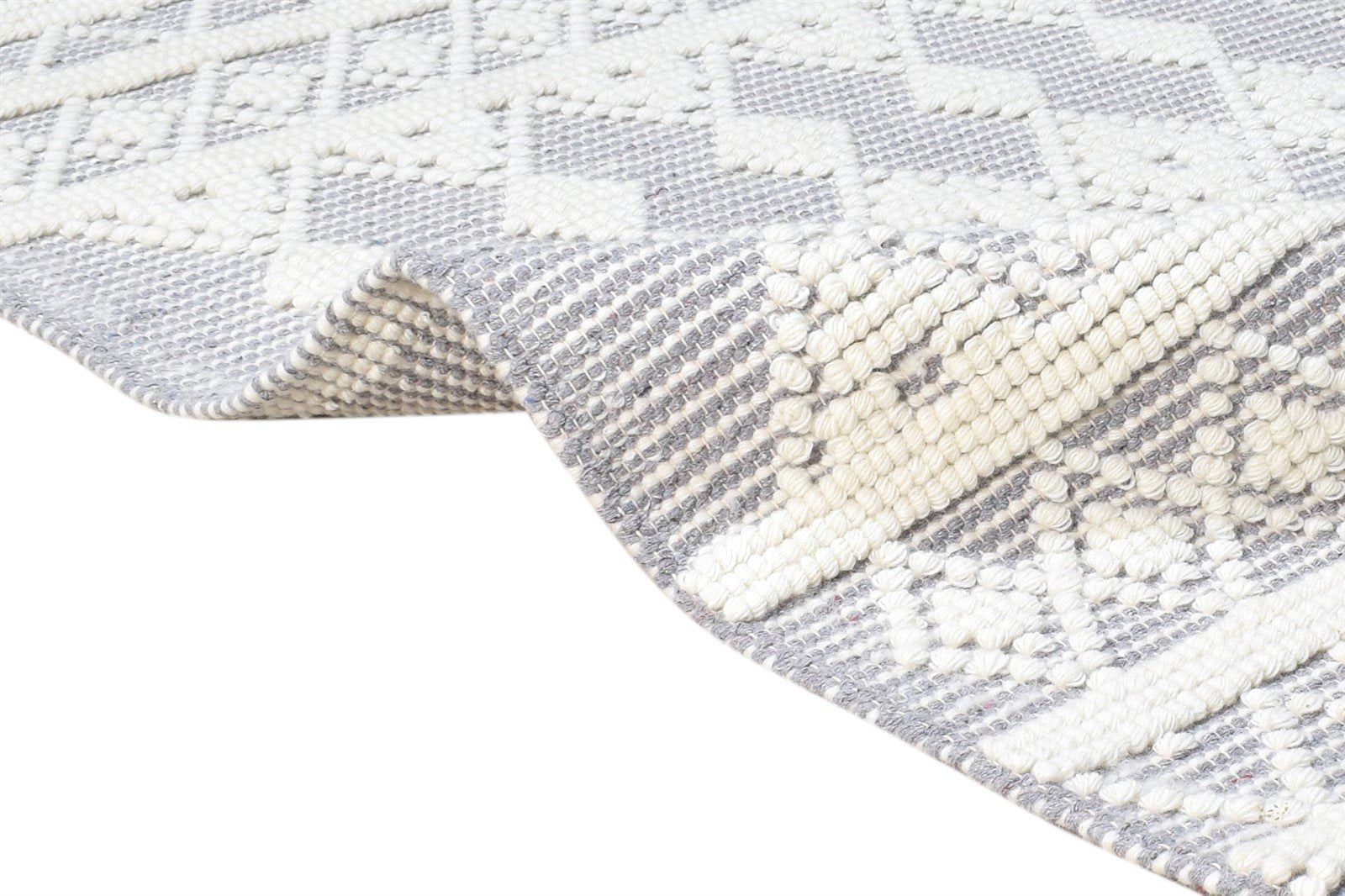 New Zealand Wool Grey Rug 3X4 Modern Hand Woven Scandinavian Nordic Small Carpet 7865180520597