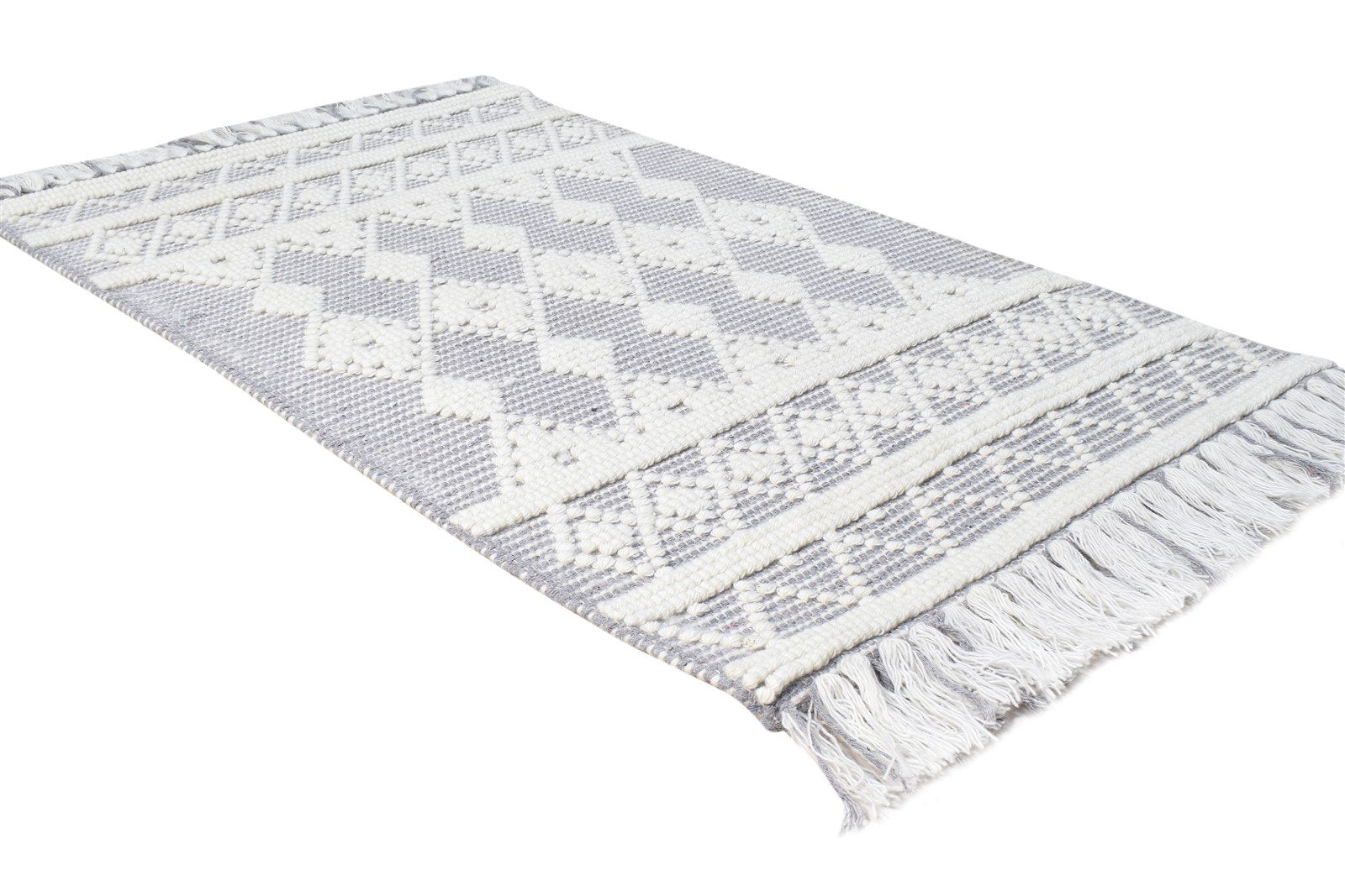 New Zealand Wool Grey Rug 3X4 Modern Hand Woven Scandinavian Nordic Small Carpet 7865180520597