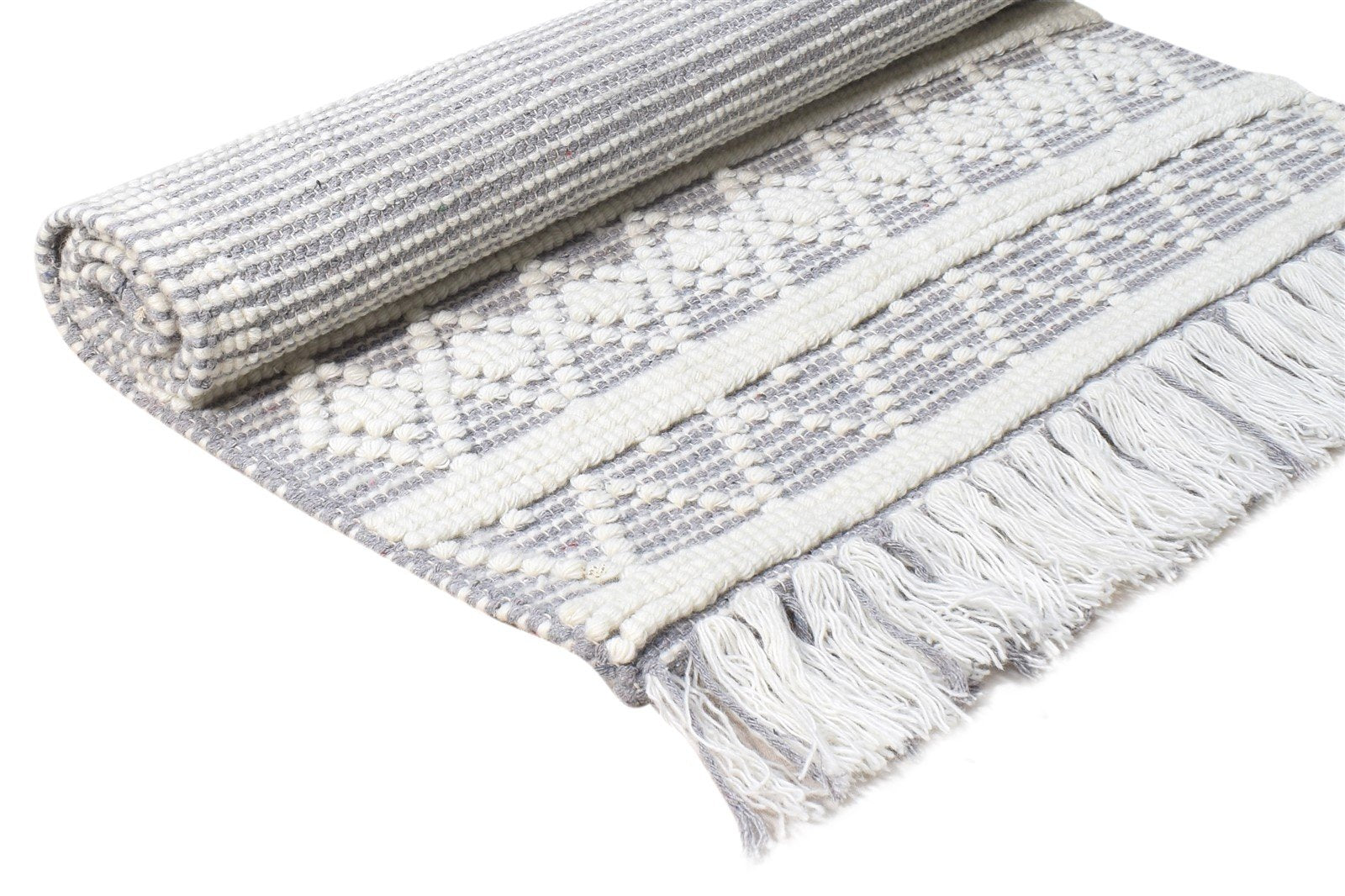 New Zealand Wool Grey Rug 3X4 Modern Hand Woven Scandinavian Nordic Small Carpet 7865180520597