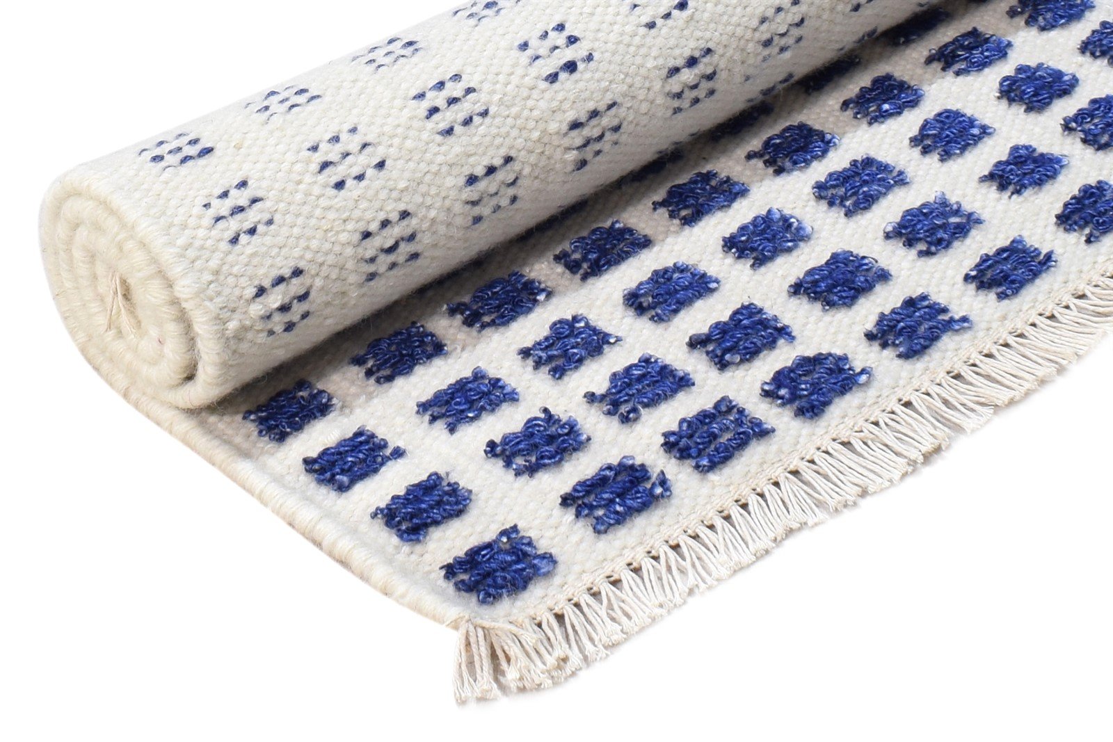 Greta New Zealand Wool Navy Blue Rug 2X3 Modern Jacquard Loom Scandinavian Abstract 7865105711253