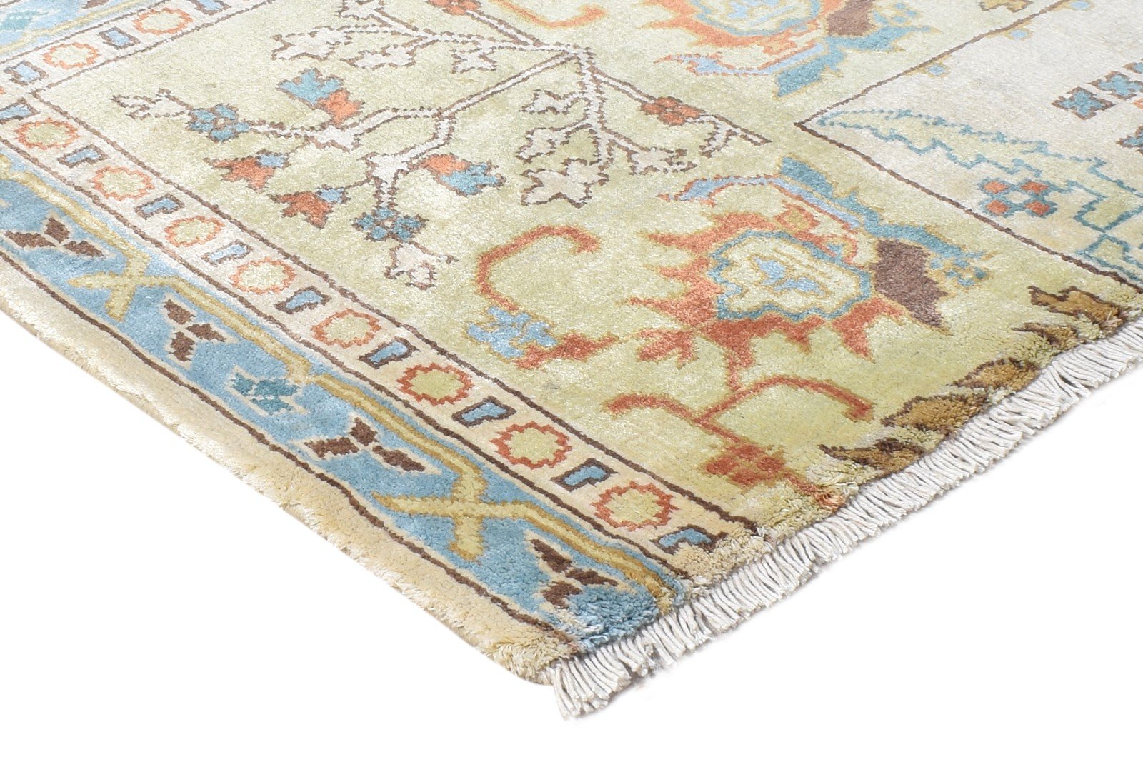 Nikoletta Wool Sage Rug 2'6 X 2' Persian Hand Knotted Oushak Oriental 7865160073365