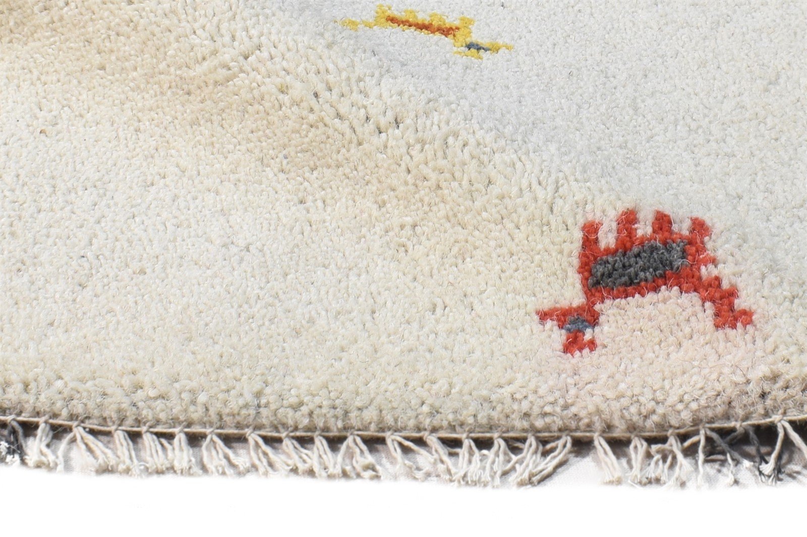Off-White Wool Rug 1X2 Southwestern Hand Knotted American Tribal Small Carpet 7865086115989