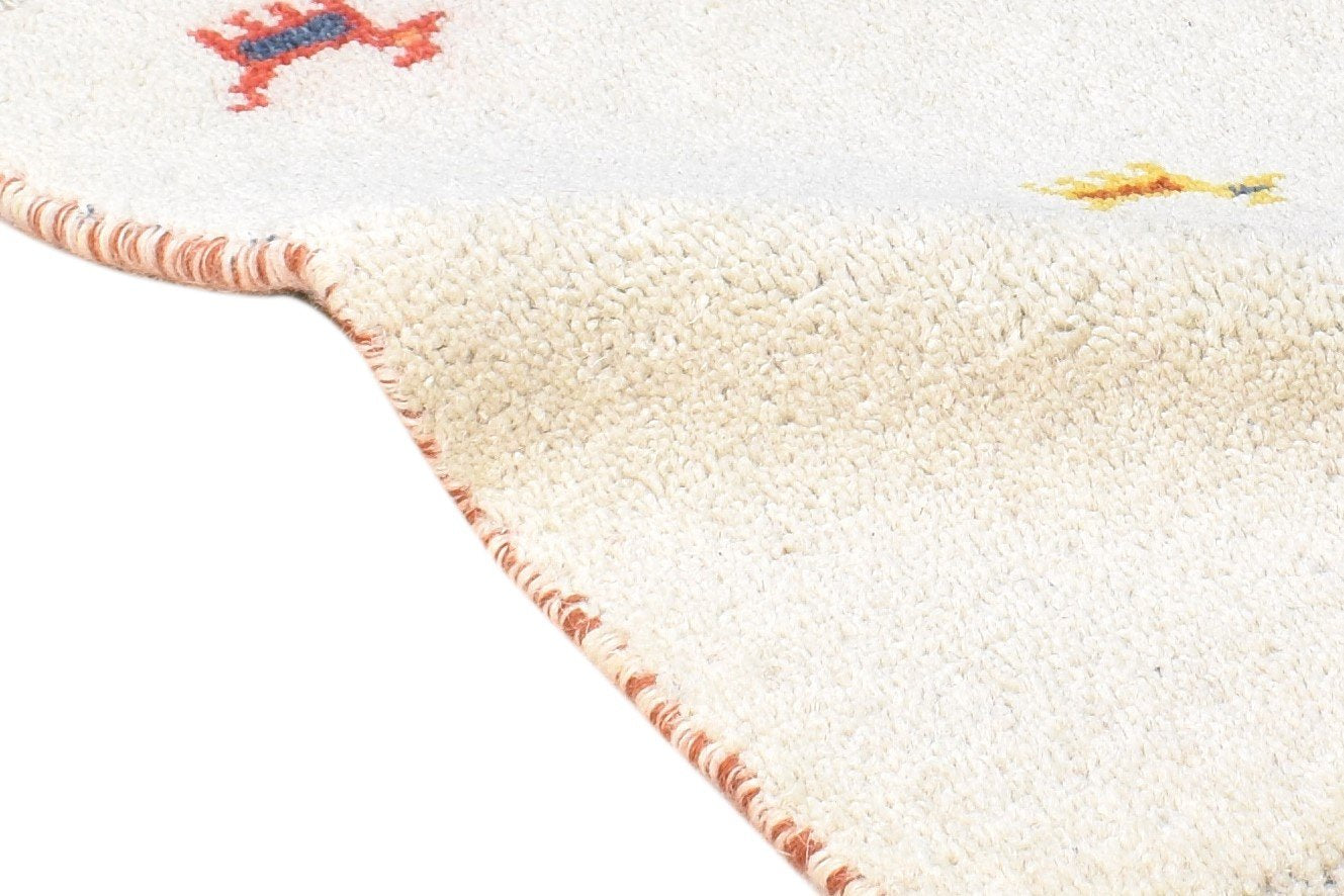 Off-White Wool Rug 1X2 Southwestern Hand Knotted American Tribal Small Carpet 7865086115989
