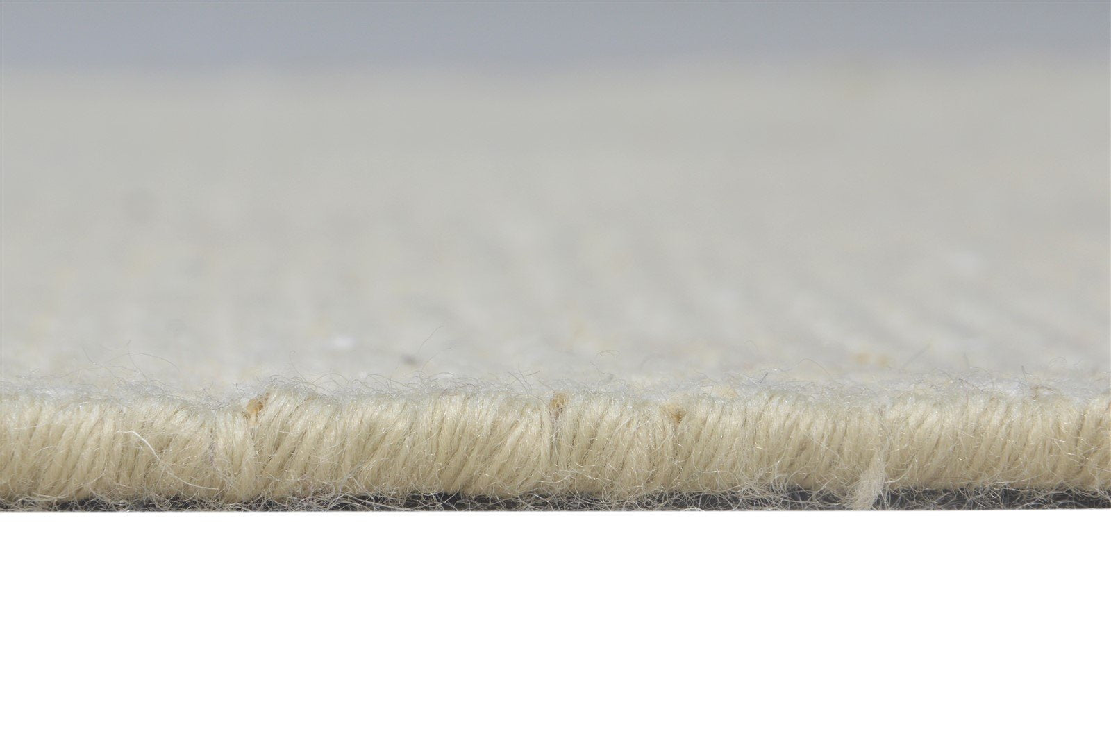 Off-White Wool Rug 2' X 3' Modern Hand Knotted Scandinavian Solid Small Carpet 7865154699413