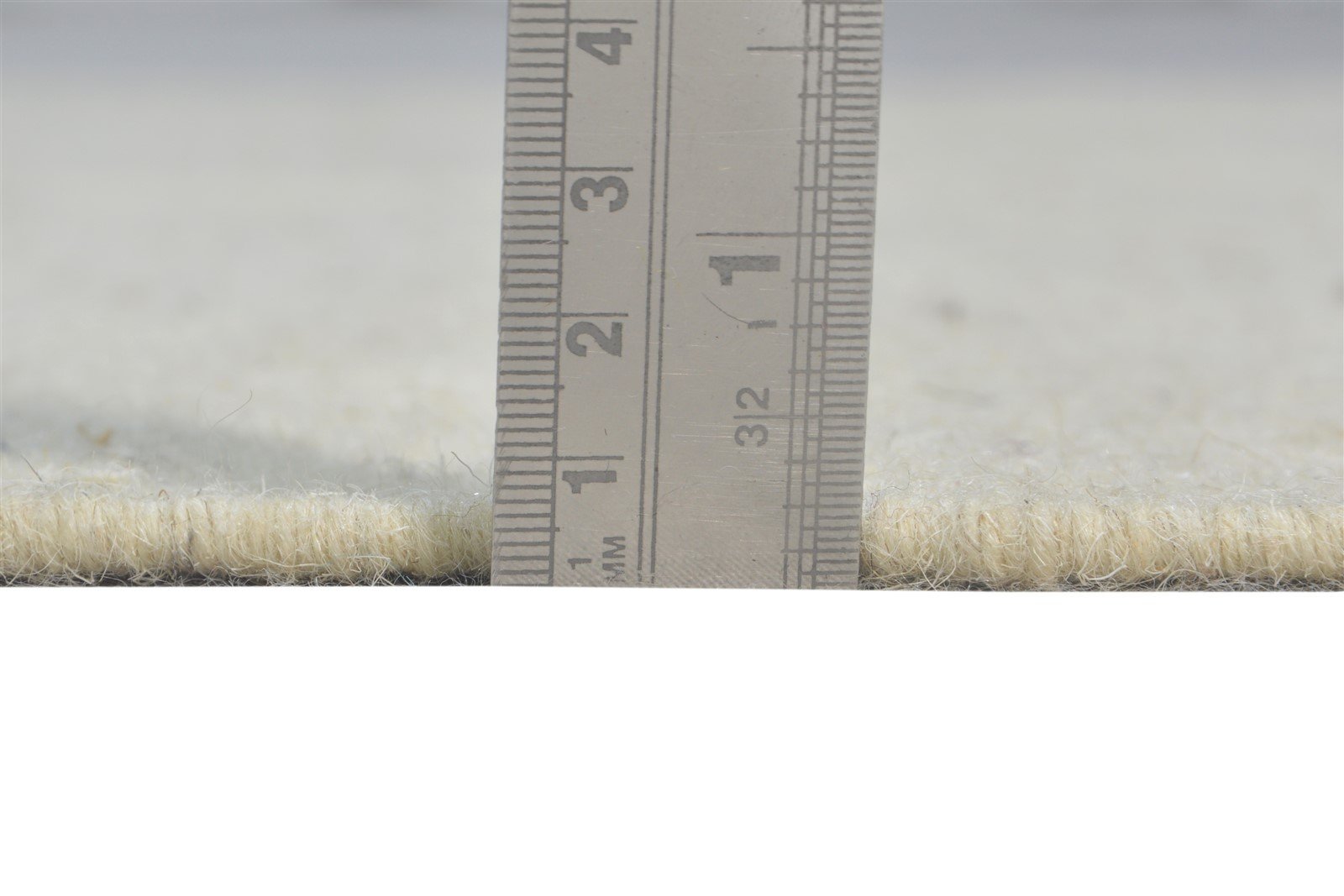 Off-White Wool Rug 3' X 5' Modern Dhurrie Scandinavian Solid Room Size Carpet 7865198411925