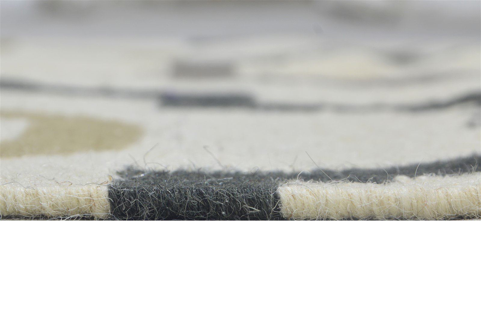 Off-White Wool Rug 4' X 5' Modern Dhurrie Moroccan Scroll Tile Room Size Carpet 7864862867605