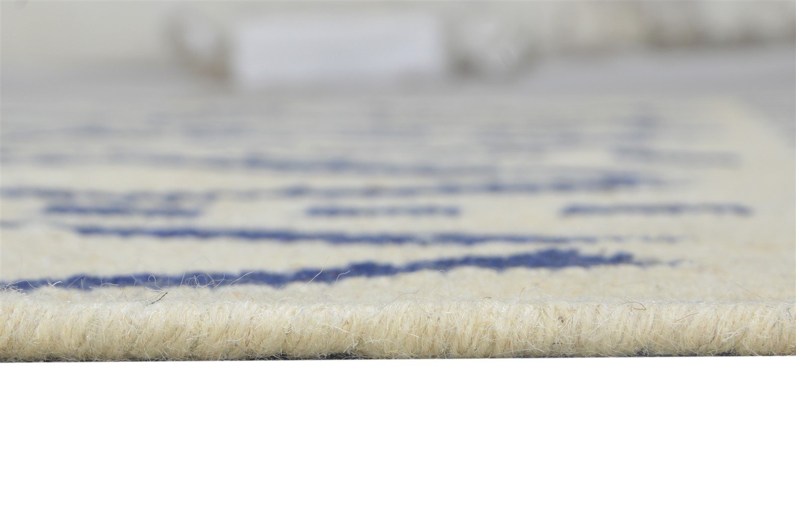 Off-White Wool Rug 5' X 8' Modern Dhurrie Scandinavian Nordic Room Size Carpet 7865020285077