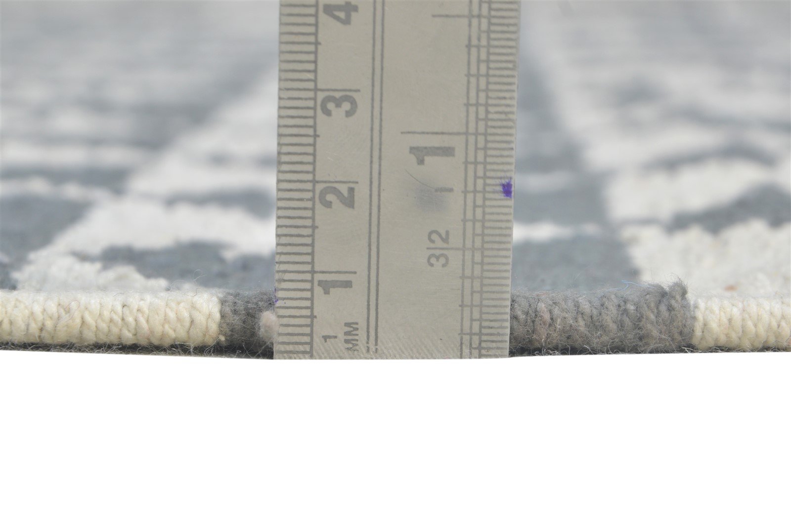 Off-White Wool Rug 5X7 Modern Dhurrie Scandinavian Triangles Room Size Carpet 7865051480213