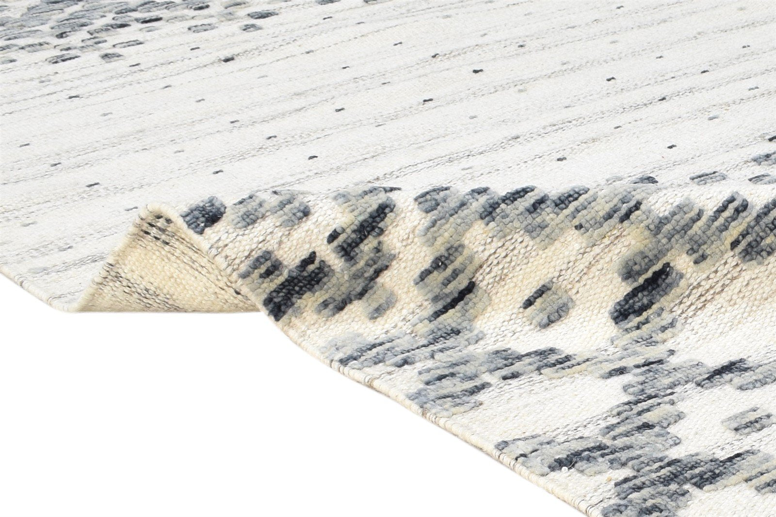 Off-White Wool Rug 6' X 8' Modern Dhurrie Scandinavian Nordic Room Size Carpet 7865051775125