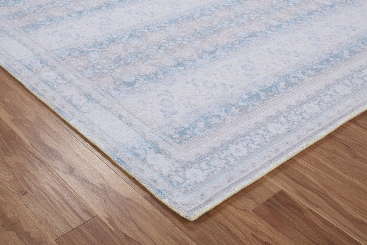 Ojark Vintage Style Handmade Blue Area Rug – Classic Traditional Decorative Style