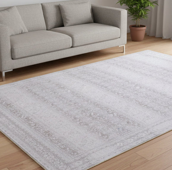 Ojark Vintage Style Handmade Gray Area Rug – Classic Traditional Decorative Style 9121476149397
