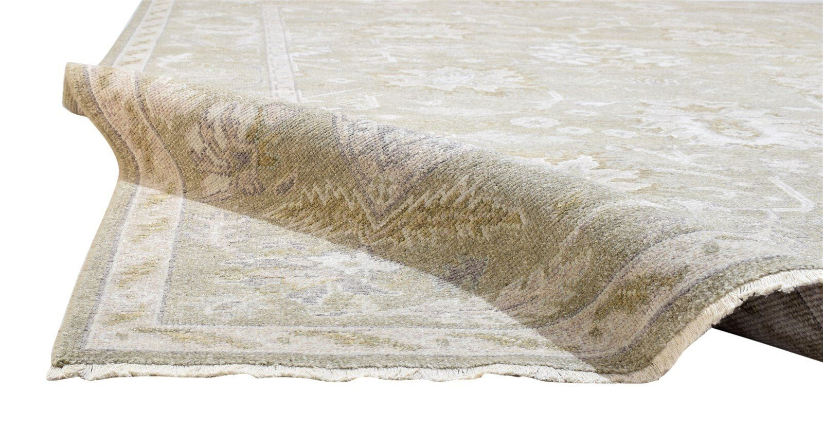 Oushak Rug Wool Silk Rug Sage Rug Hand Knotted Large Carpet 8613828034709