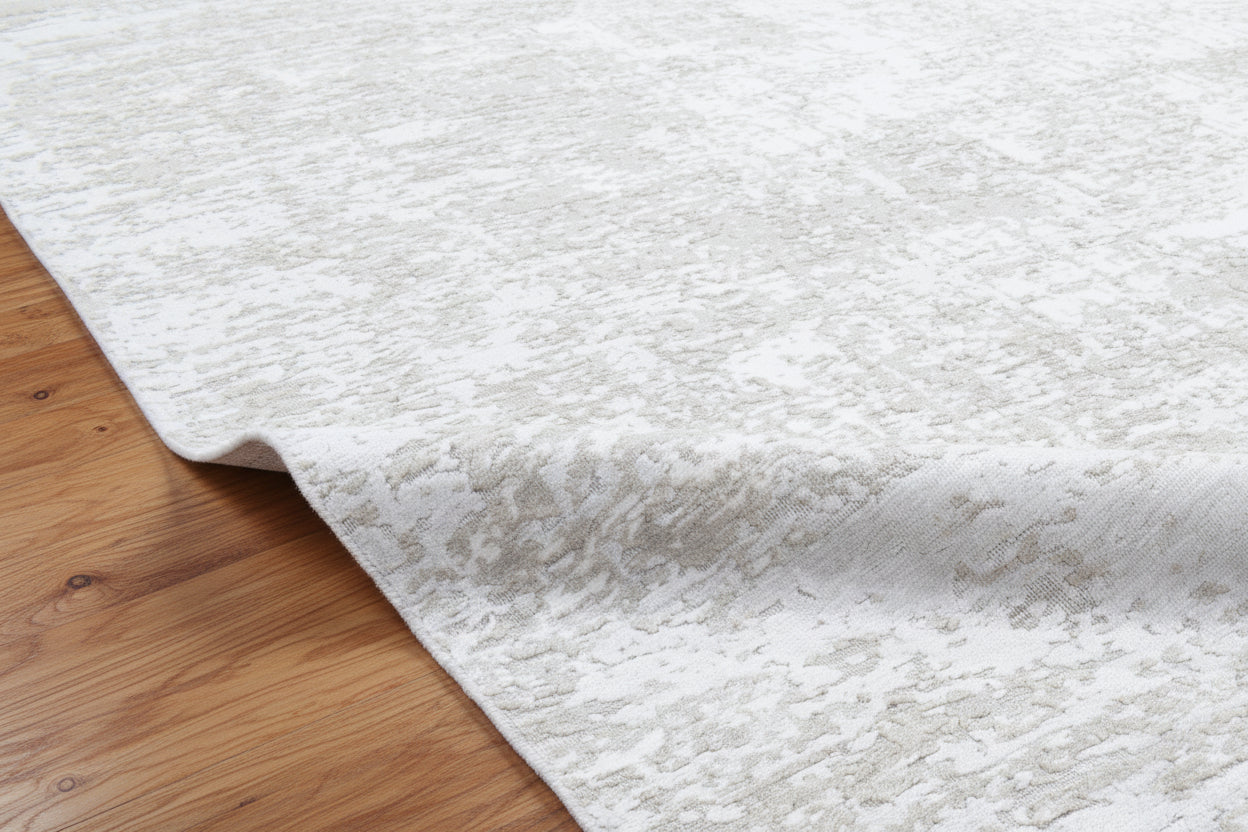 Patina Handmade Loom Knotted Abstract Sand & Silver Area Rug 9175566909589