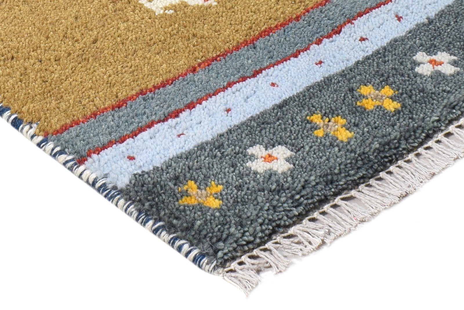 Phaedra Brown Wool Rug 1' X 2' Persian Hand Knotted Southwestern Tribal   7865184387221