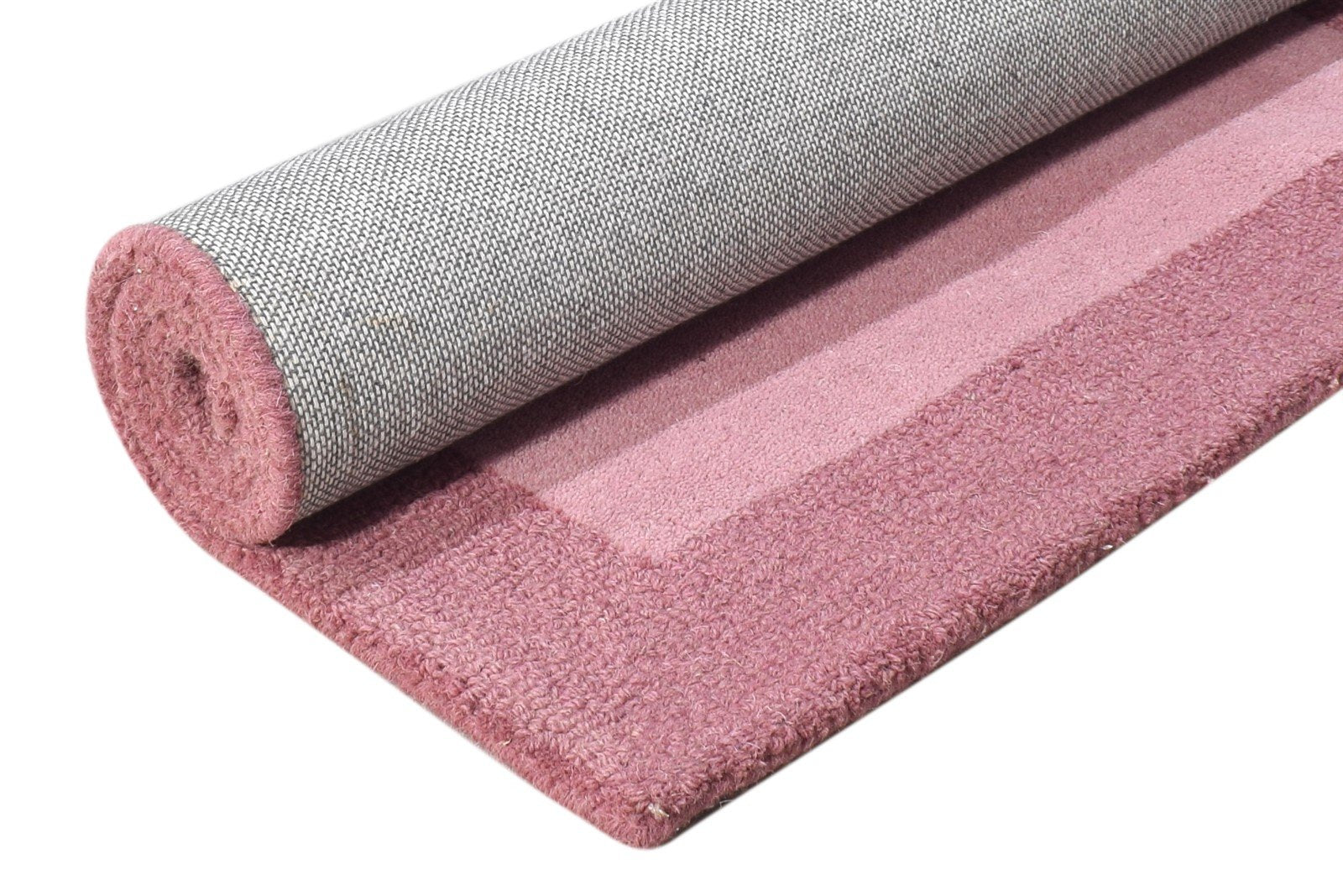 Pink Wool Rug 2' X 3' Modern Hand Tufted Scandinavian Bordered Small Carpet 7865076613269