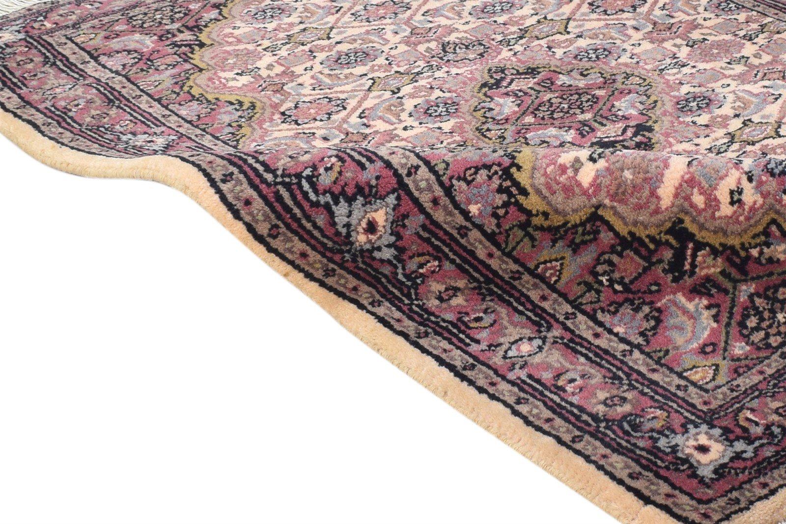Pink Wool Rug 2' X 3' Persian Hand Knotted Tabriz Medallion Small Carpet 7864676384917