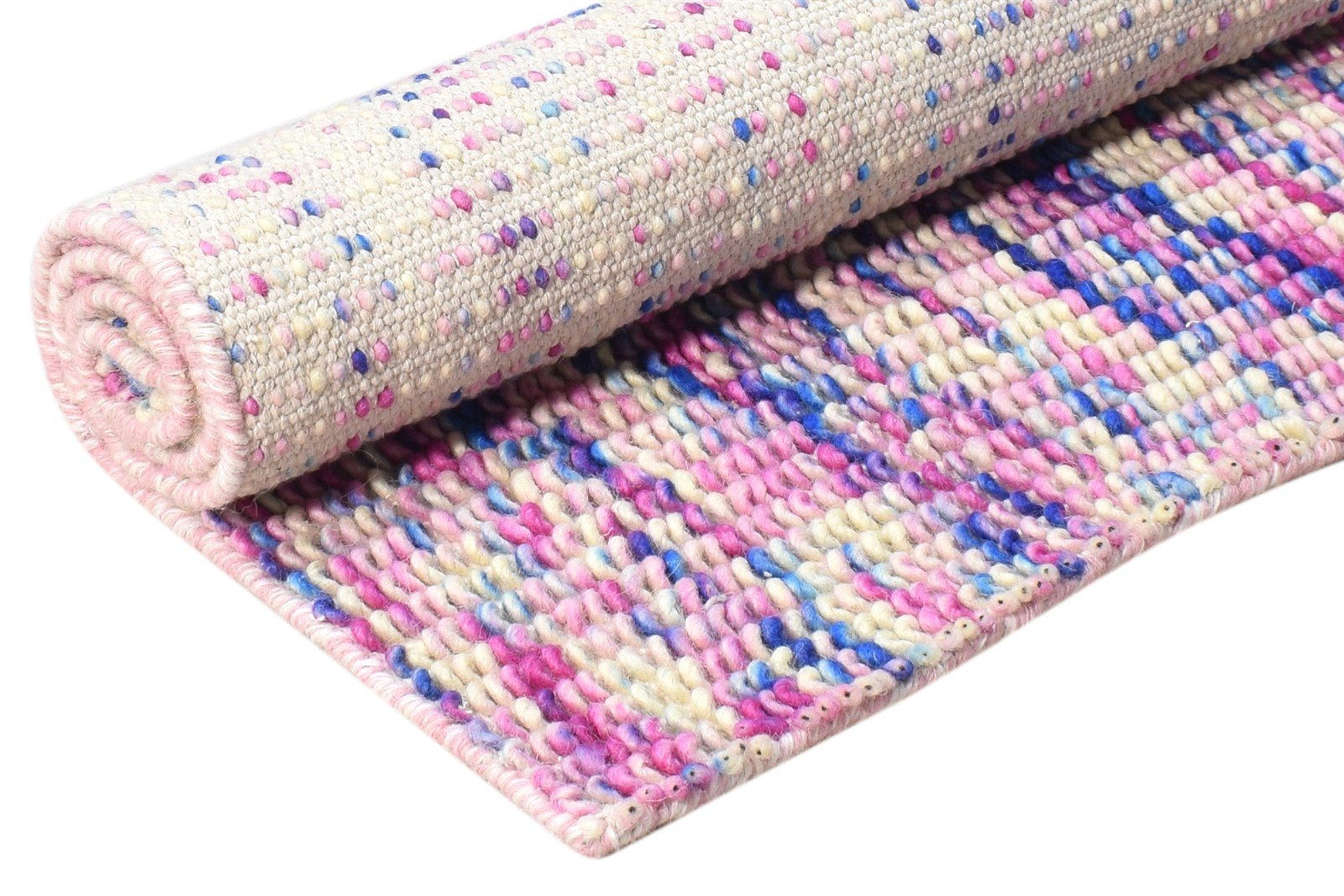 Dorella Pink Wool Rug 3' X 4' Modern Dhurrie Bohemian Abstract 7865012420757