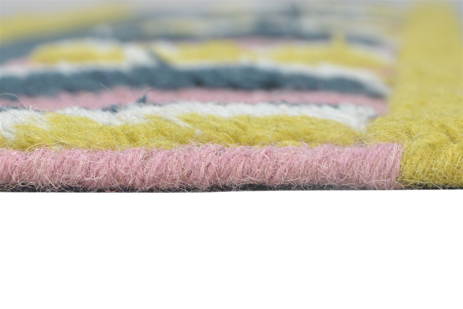 Pink Wool Rug 4' X 6' Modern Dhurrie Scandinavian Striped Room Size Carpet 7864992137365