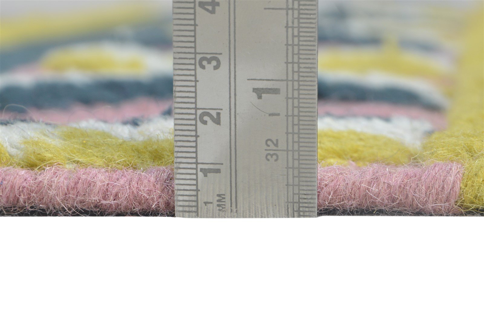 Pink Wool Rug 4' X 6' Modern Dhurrie Scandinavian Striped Room Size Carpet 7864992137365