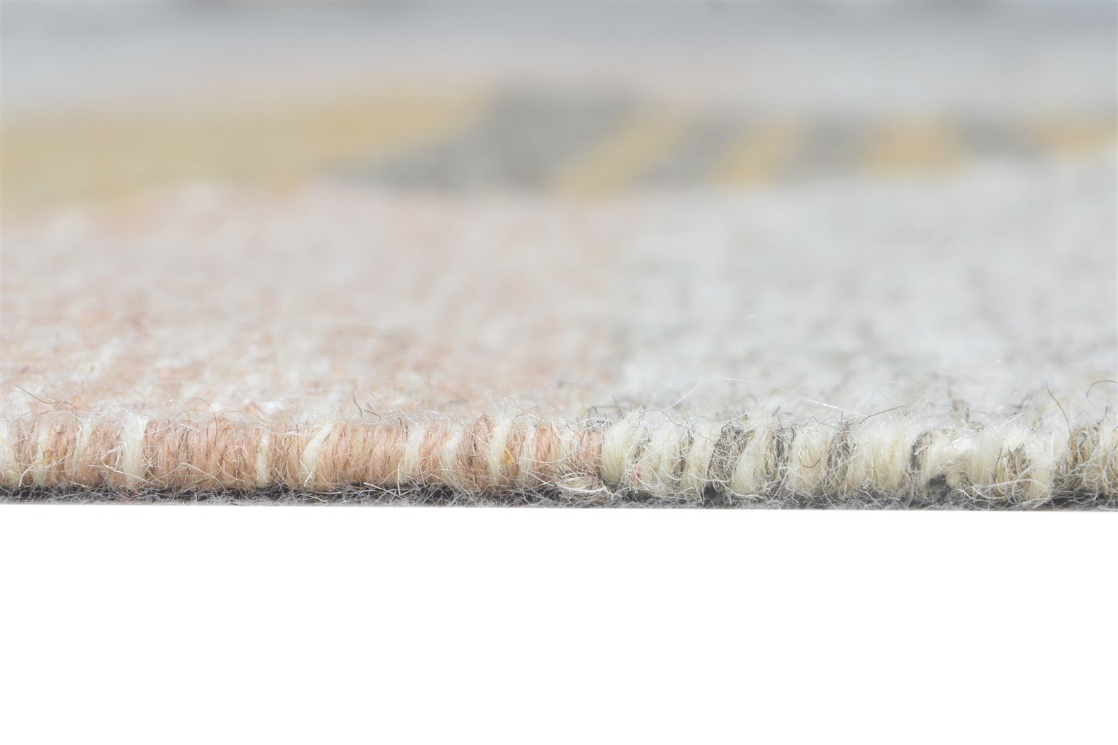 Pink Wool Rug 4' X 6' Modern Hand Woven Scandinavian Nordic Room Size Carpet 7865140871317