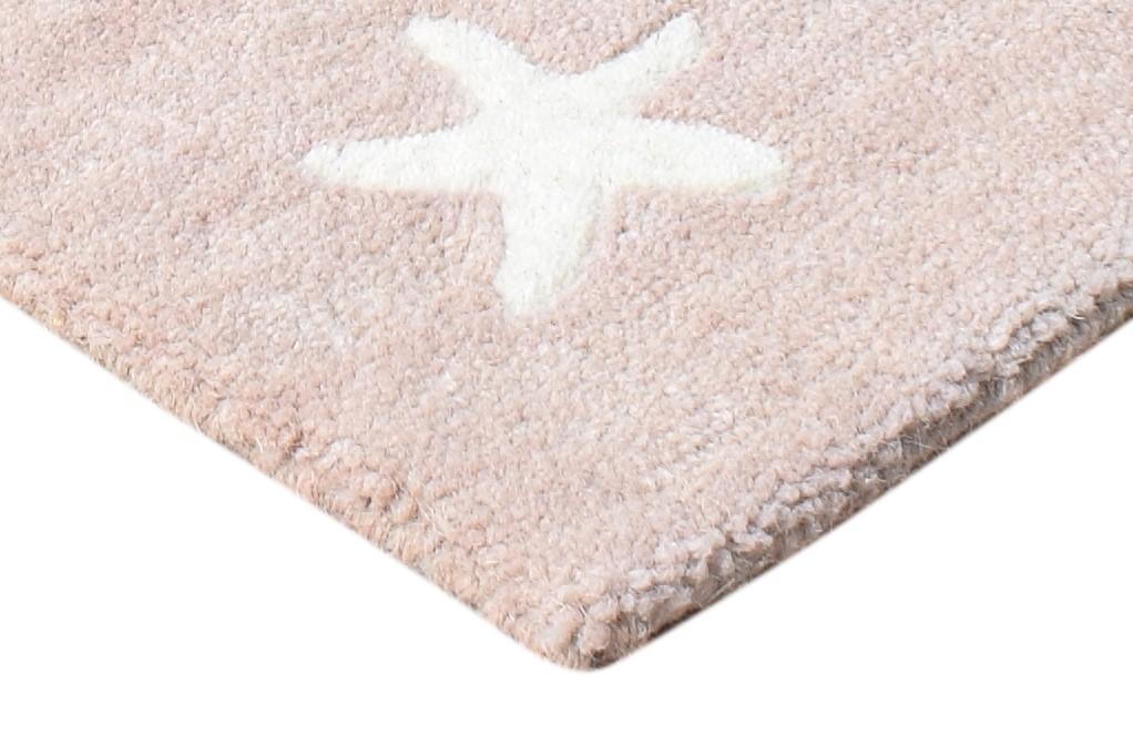 Pink Wool Rug 5' X 8' Modern Hand Tufted American Stars Room Size Carpet 7865181372565